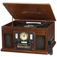 Tocadiscos Victrola De Tres Velocidades + Bocinas -Café