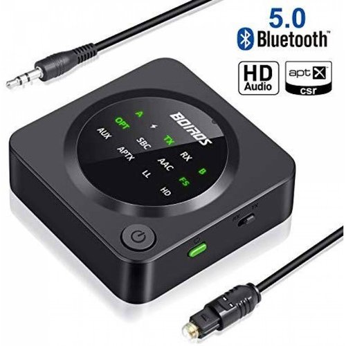 Receptor y Transmisor de Bluetooth BOIROS 5 2 en 1 -Negro
