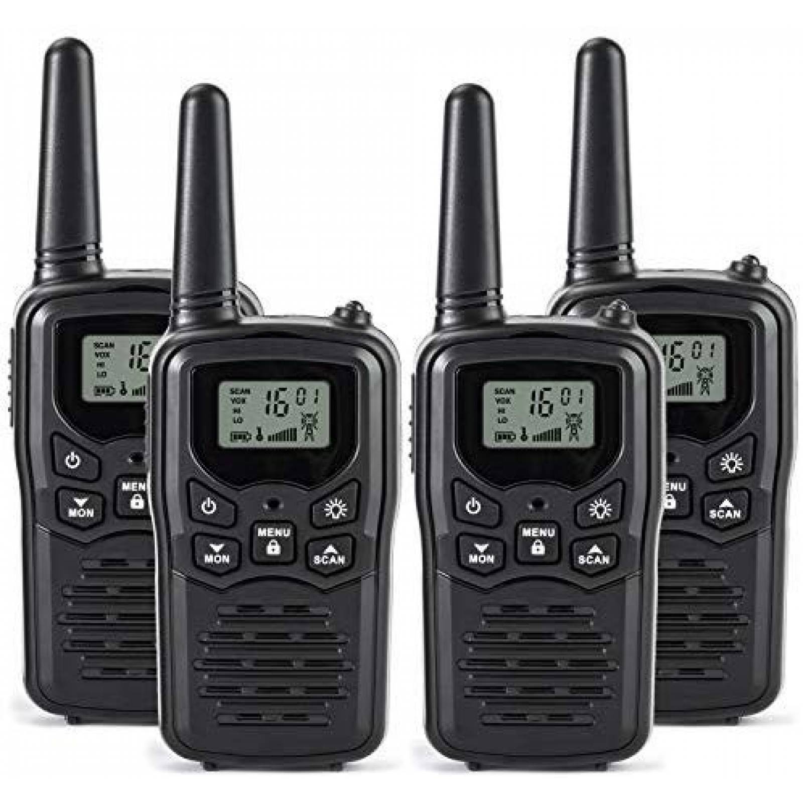 Walkie Talkies Rivins RV-7 4 radios bidireccionales -negro