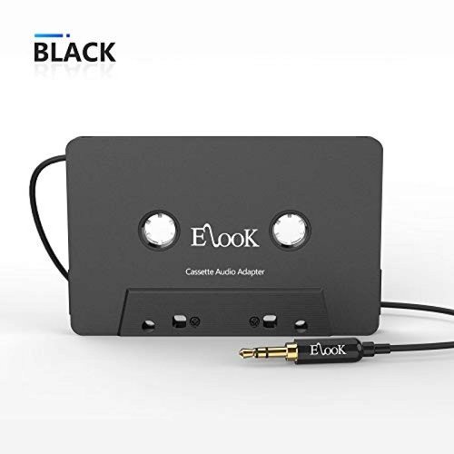 Adaptador de cassette Elook a AUX para auto, MP3 -Negro