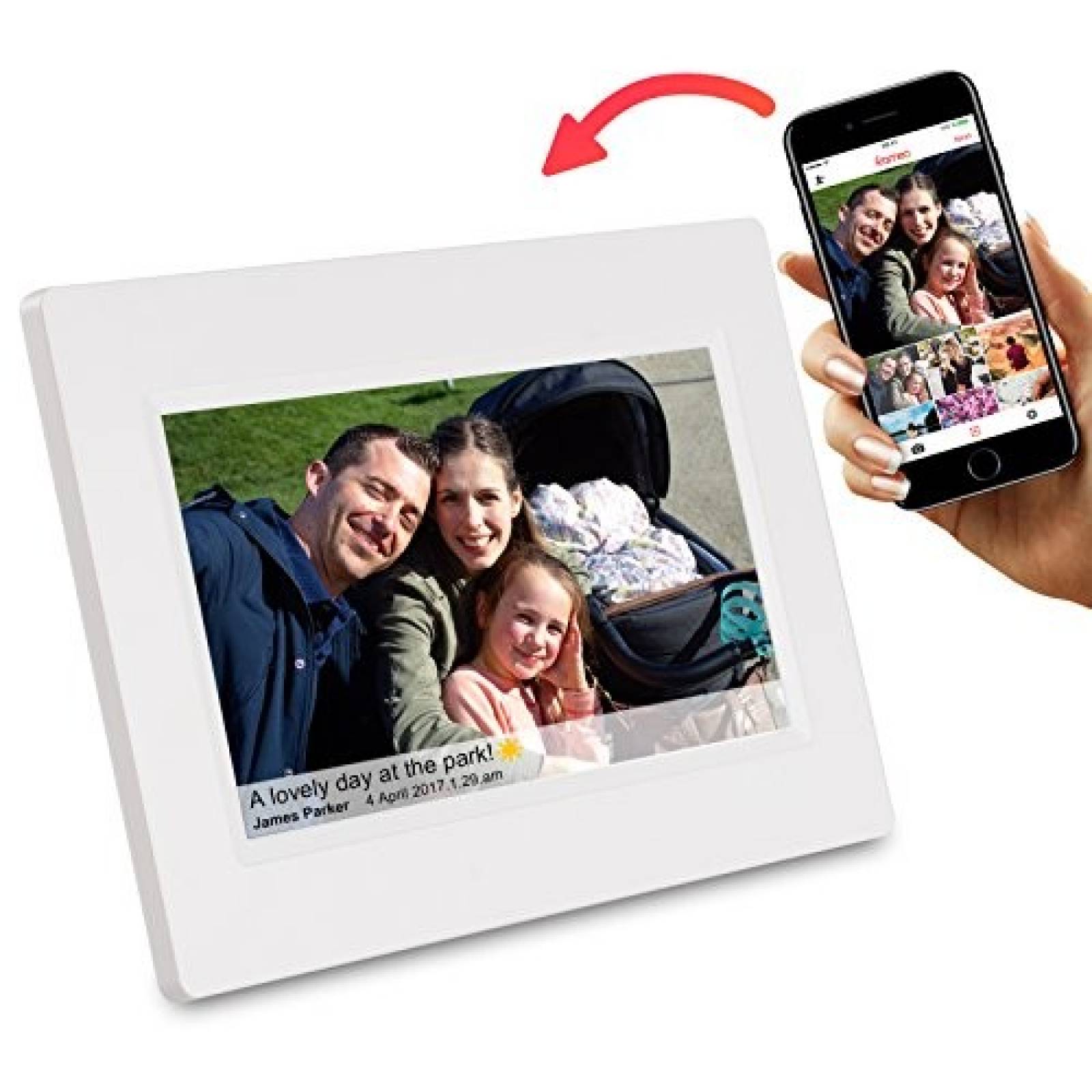 Marco de fotos digital Feelcare 7" panel LCD 16GB -blanco
