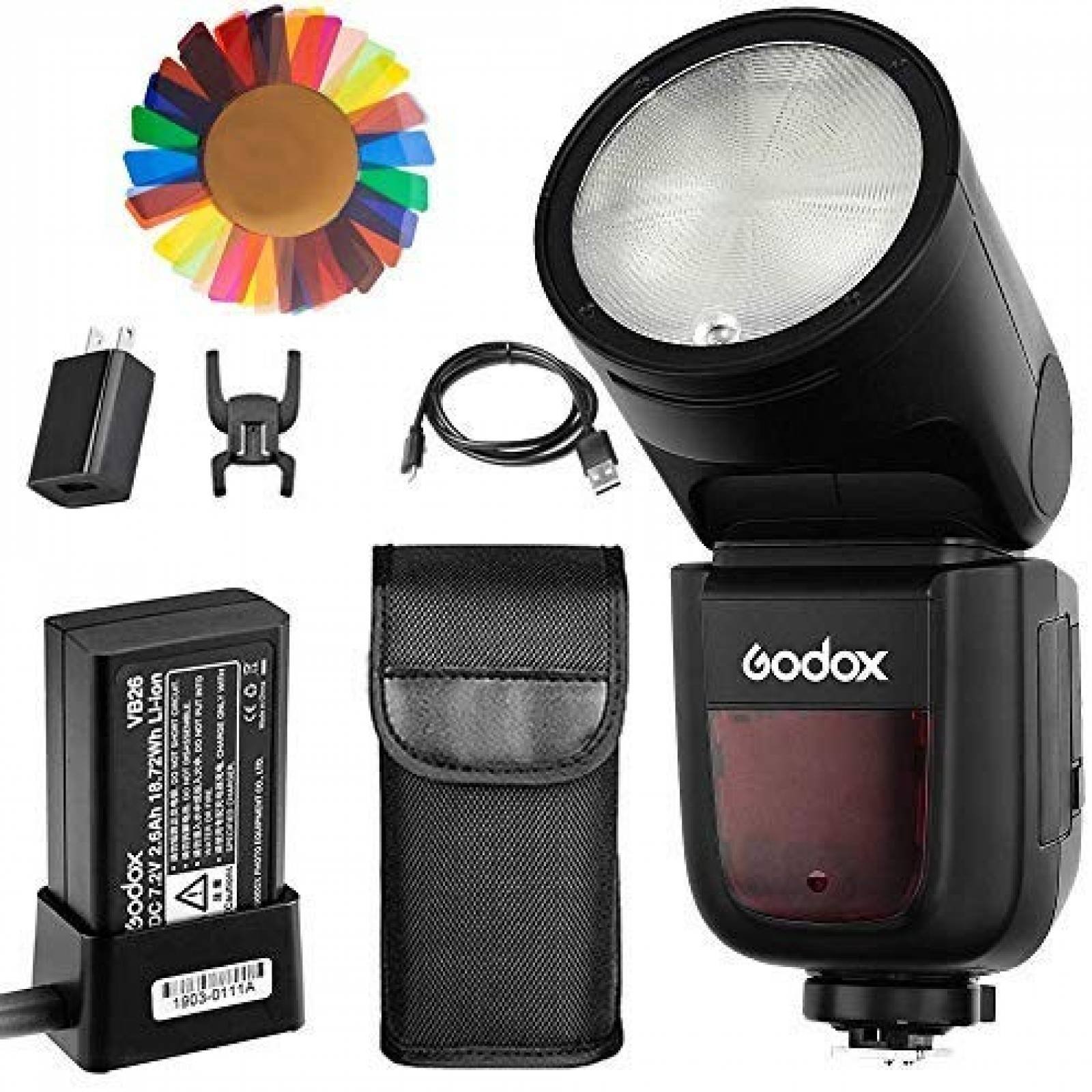 Flash para cámara DSLR Godox V1-C 10 niveles LED -negro