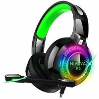 Audífonos Gamer Nivava K6 Luz Led Sonido Envolvente -Verde