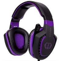 Audífonos Gamer Anivia Ah28 Cable Micrófono -Negro/morado