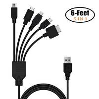 Multi-Cable De Carga Tpfoon 5 En 1 3.8 Pies -Negro