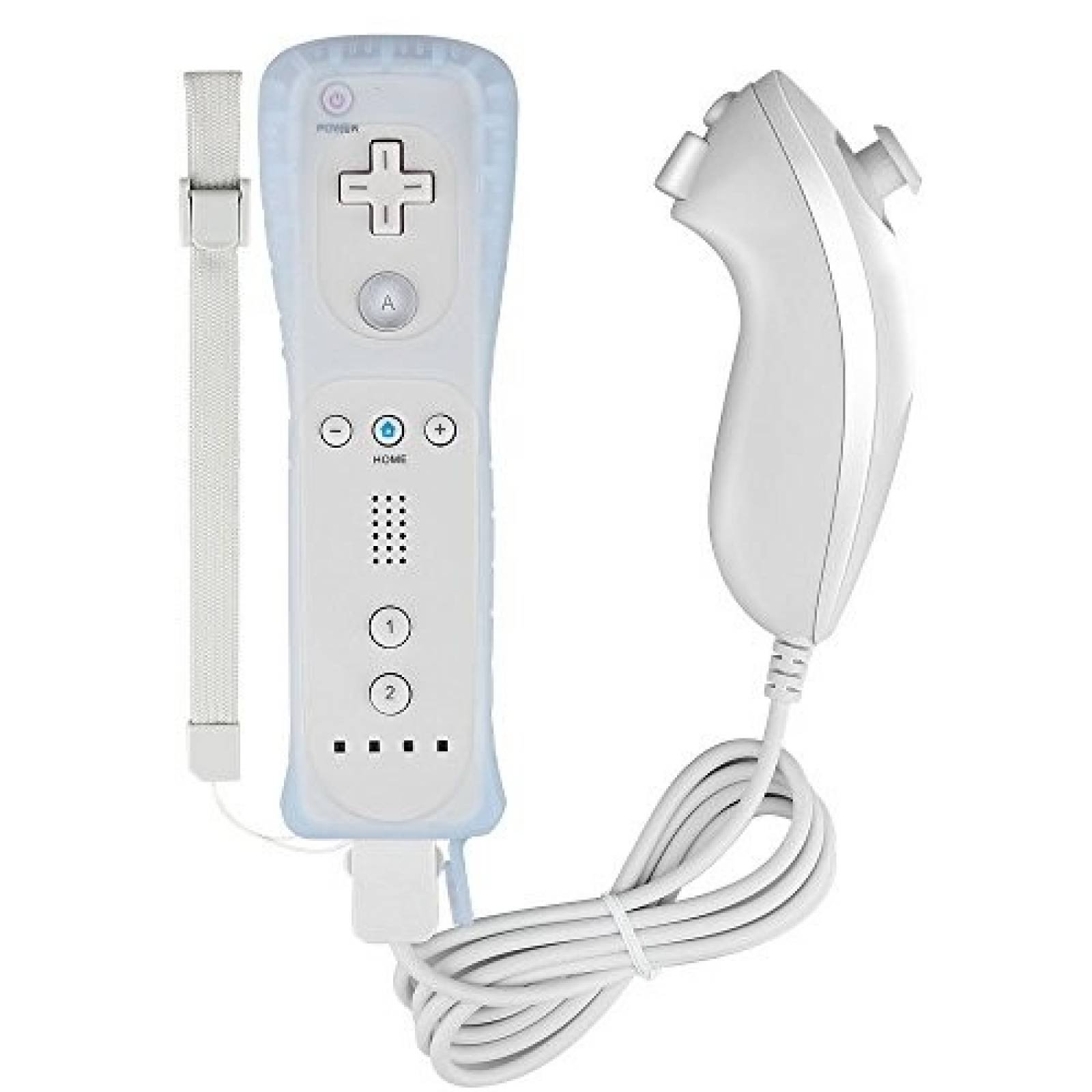 Control para Wii Yudeg con funda de silicon +Nunchuck-blanco