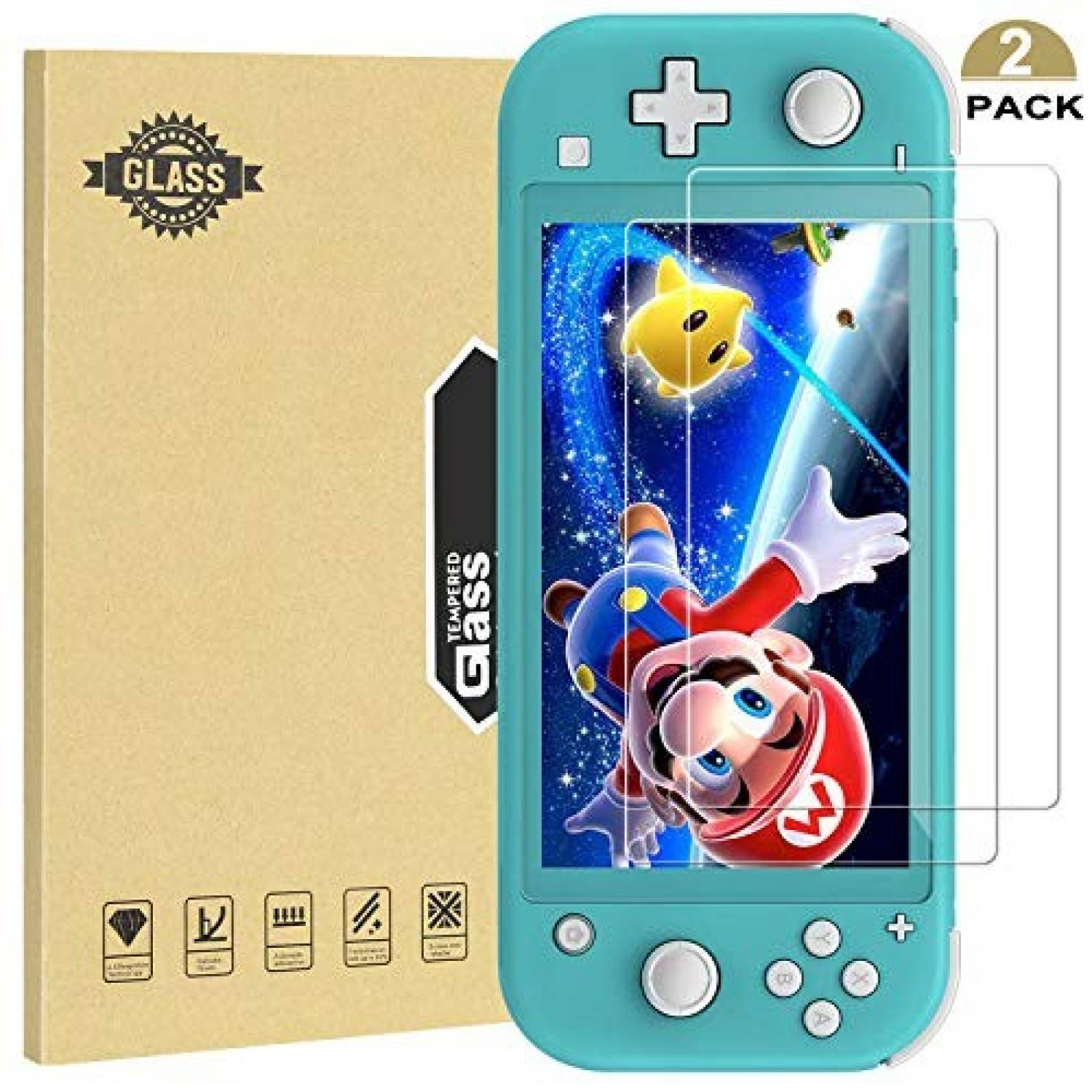 Pack protectores de pantalla Bestico 2 pcs p/Nintendo Switch