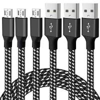 Cargador Scovee Micro Usb Nylon Trenzado 3 Pack -Negro