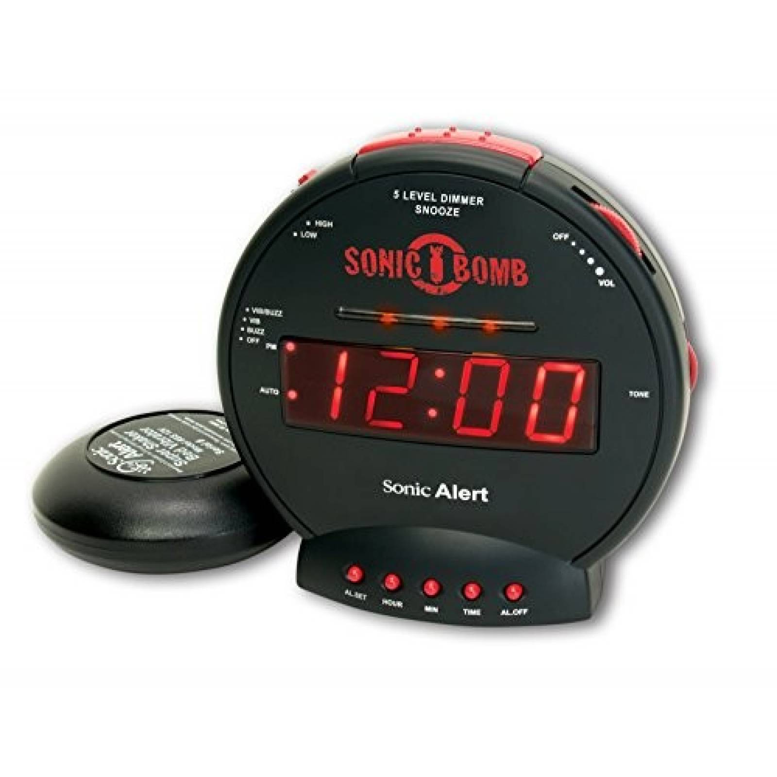 Reloj Sonic Bomb Bunker Despertador Con Agitador -Multicolor