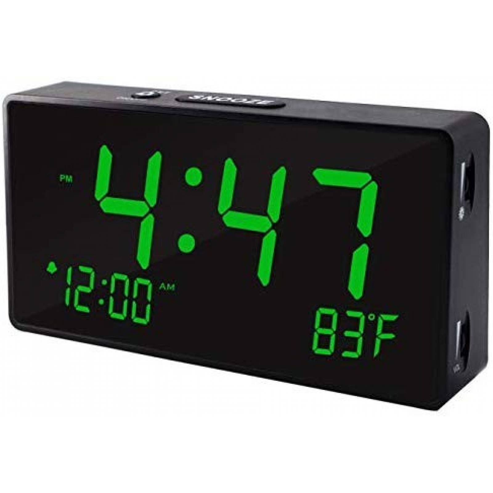 Reloj despertador digital Boctop pantalla LED 6" -Verde