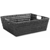 Cesta De Almacenamiento Whitmor Rattique De Plástico -Negro