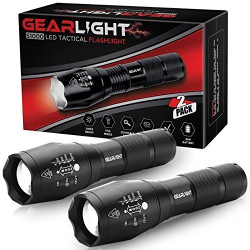 Linterna de Mano GearLight LED Resistente al Agua -Negro