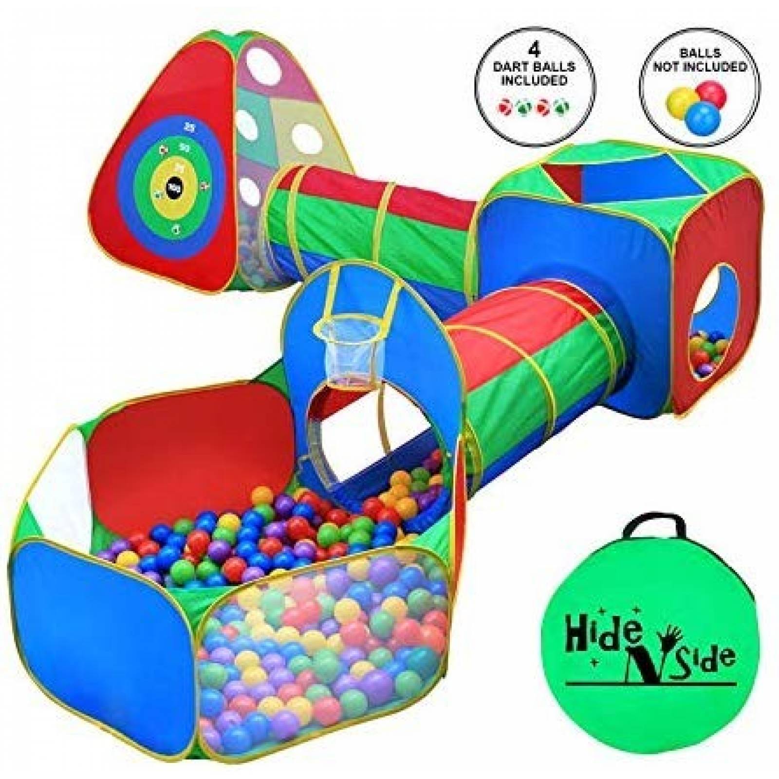 Juguete de tienda de campaña Hide N Side + tunel -multicolor
