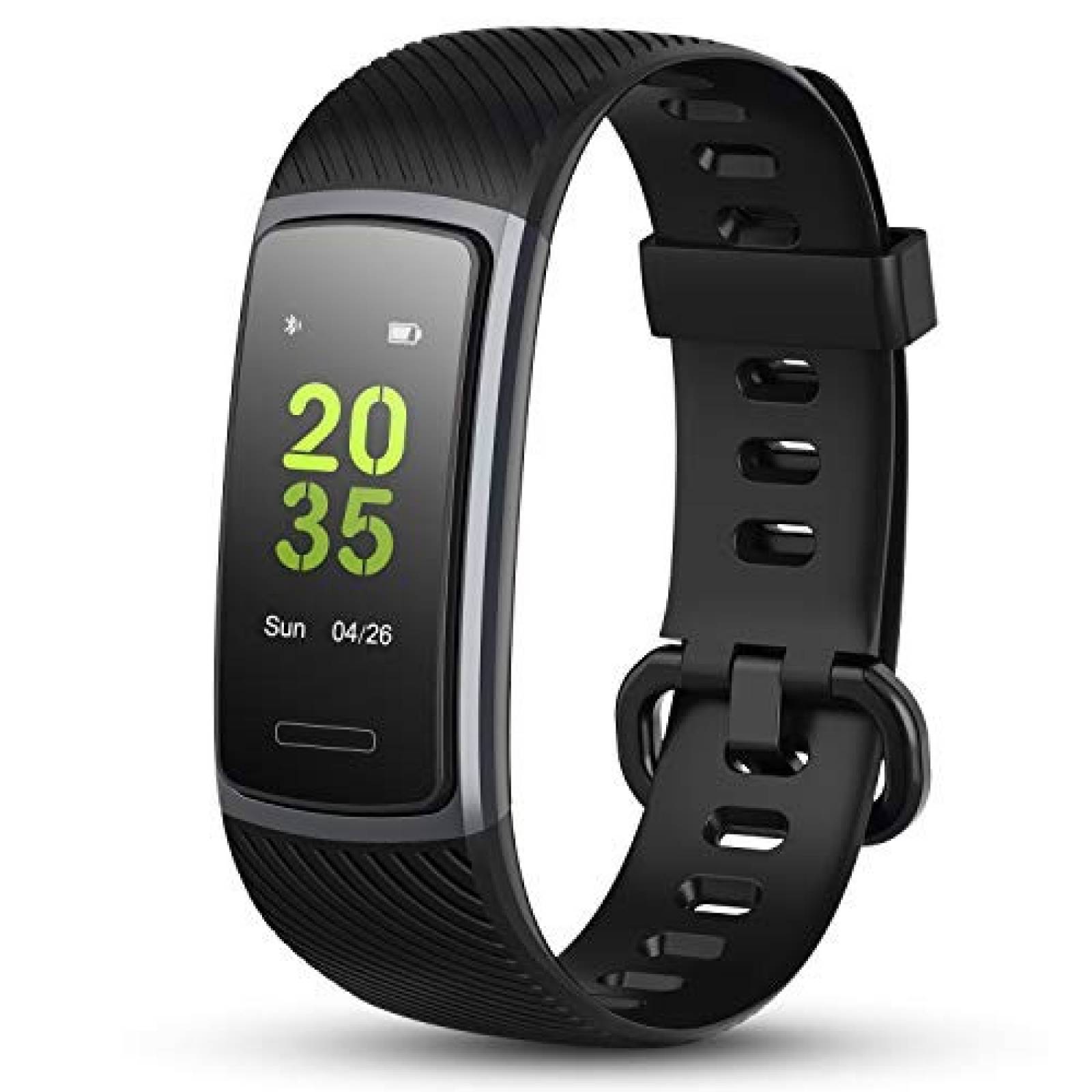 Smartwatch IP68 con monitor de ritmo cardíaco Negro