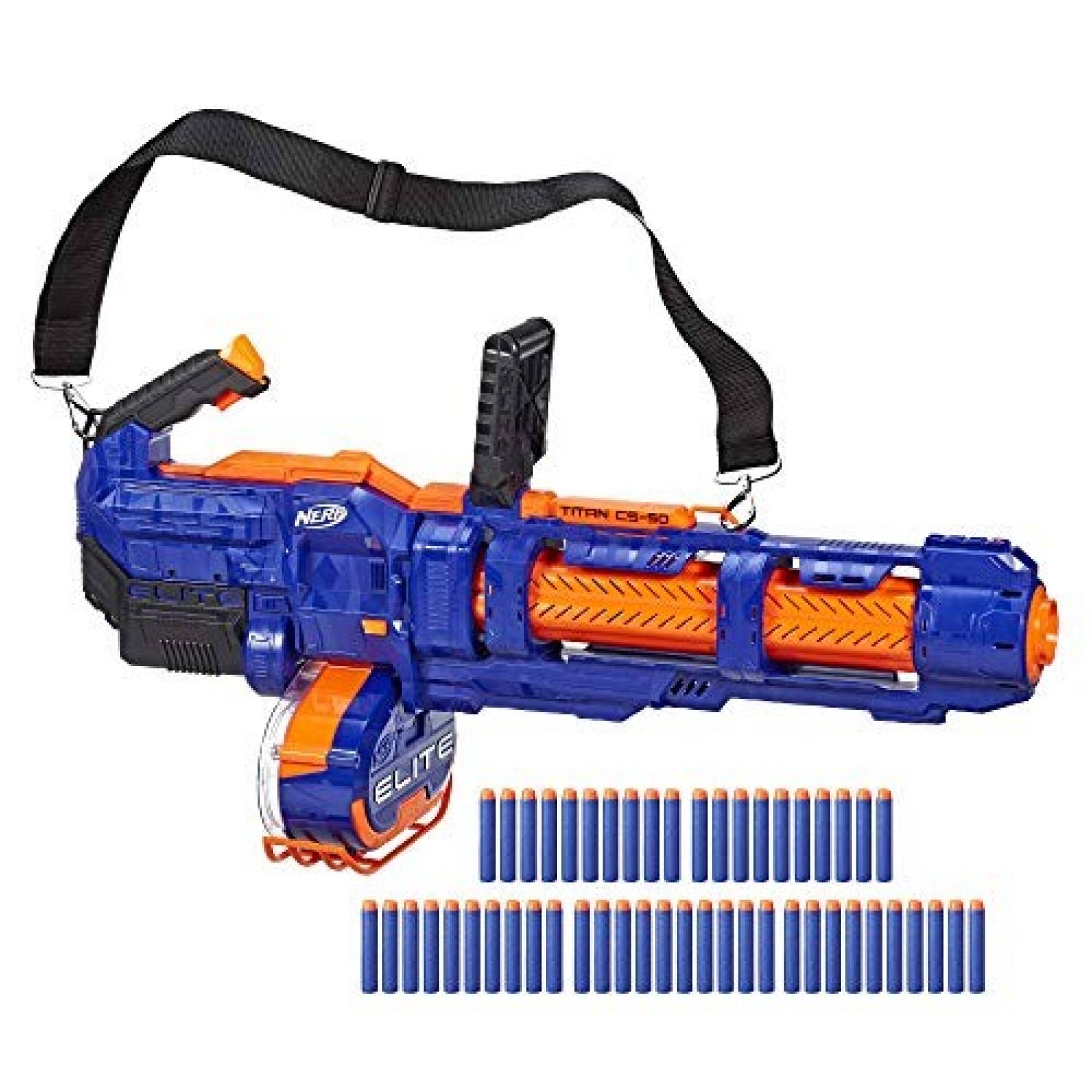 Jueguete Blaster NERF Elite Titan CS-50 motorizado -azul
