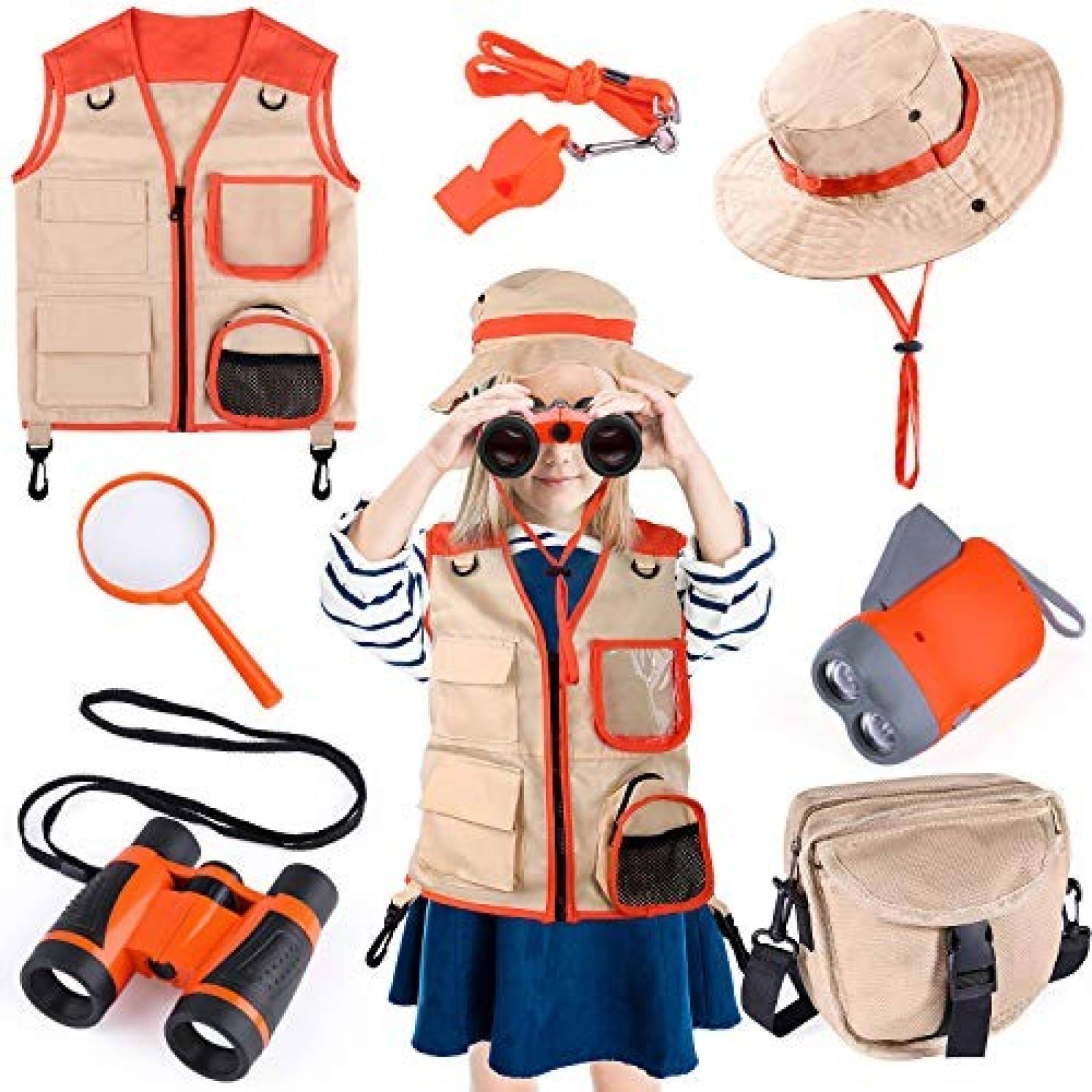 Kit Explorador Ginmic Para Niños 7 Piezas Cafénaranja