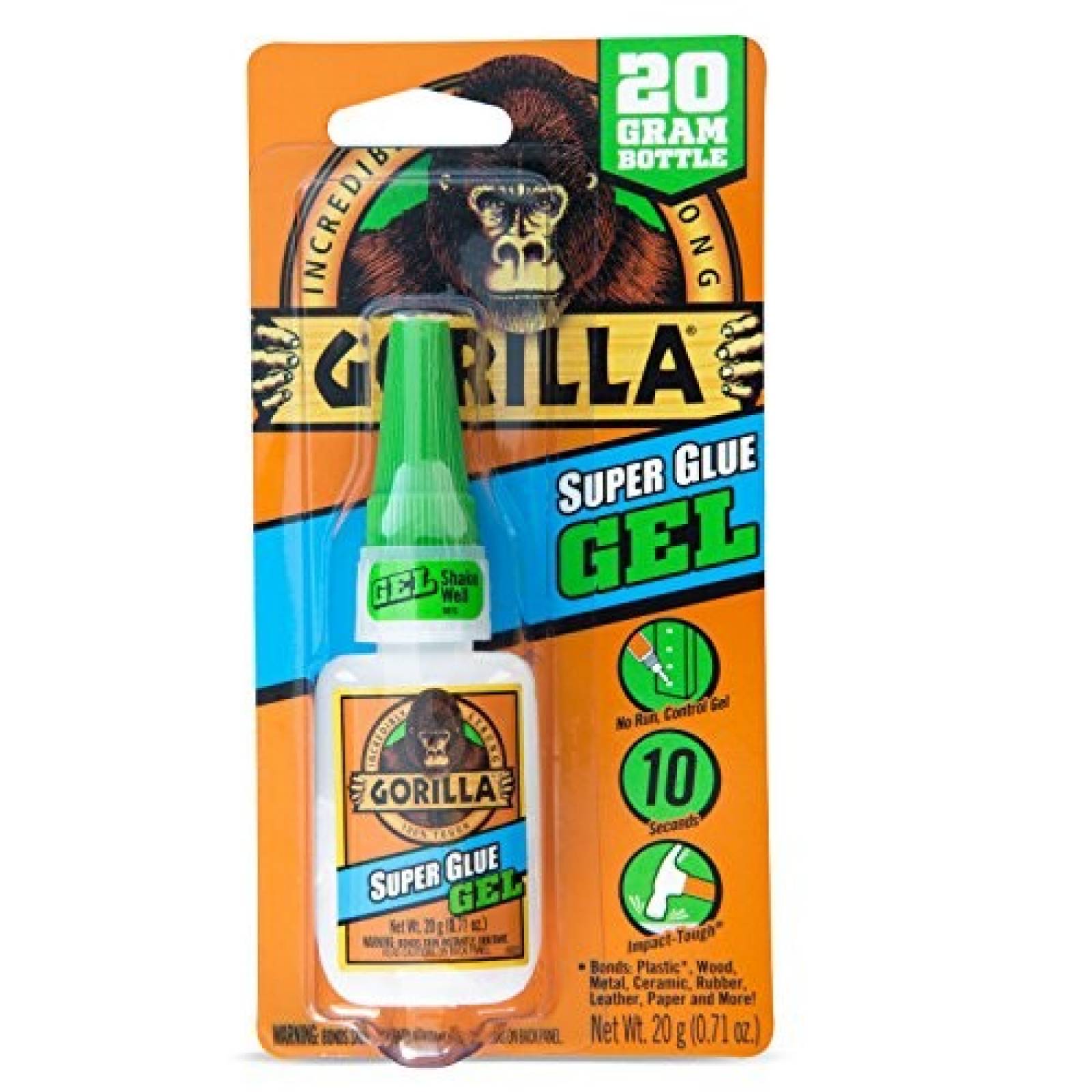 Pegamento Gorilla Super Glue Gel Resistente 20g Transp