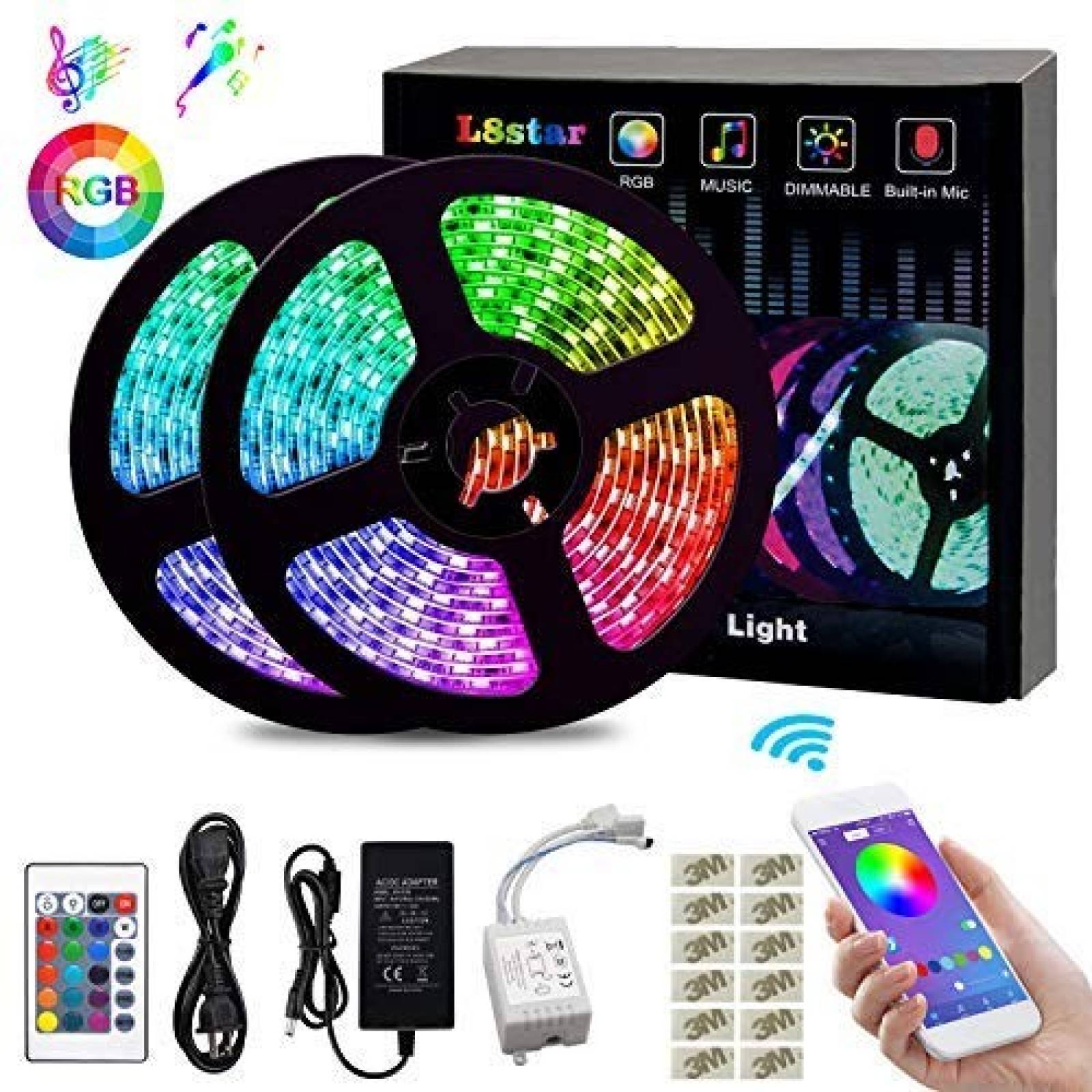 Tira de Luces LED L8star RGB Control Bluetooth 32.8ft