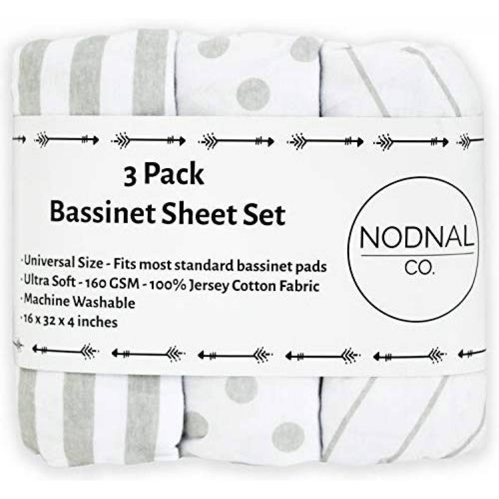 Juego de sábanas NODNAL CO. 3 unidades 100 % algodón -gris