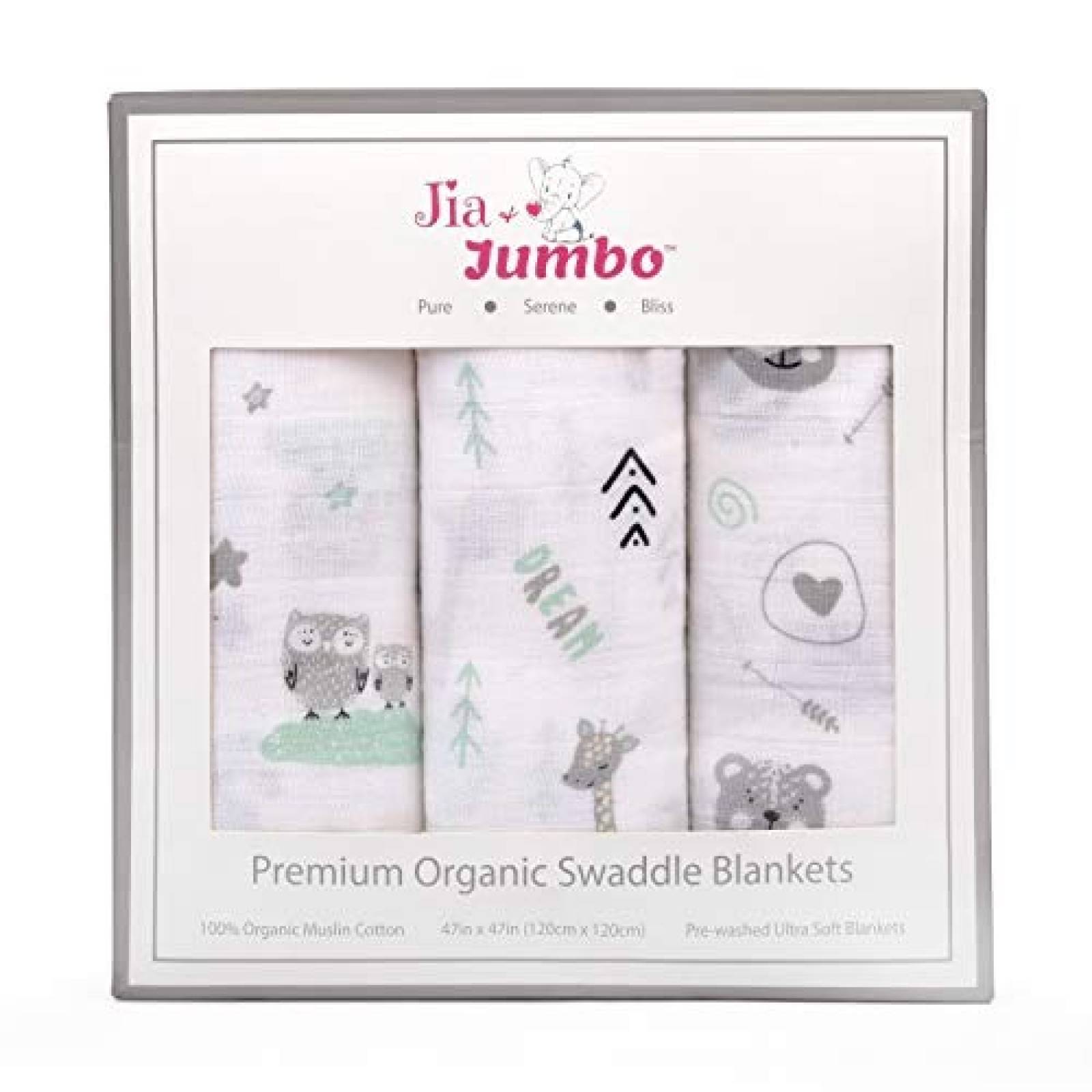 Manta Jia & Jumbo para Recién Nacido 3 Pack -Verde