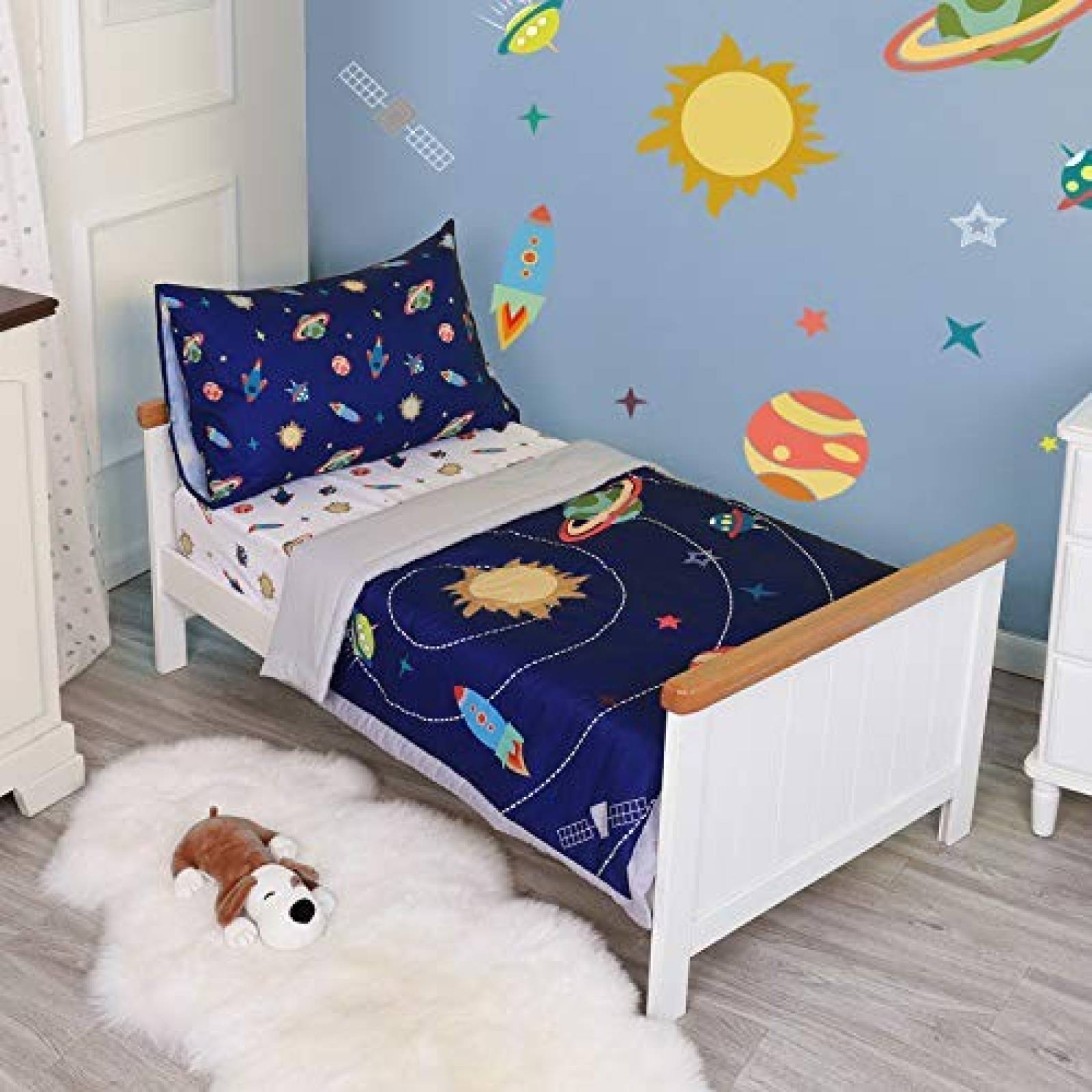 Juego para Cama TILLYOU para Niños 5 Piezas -Space Travel