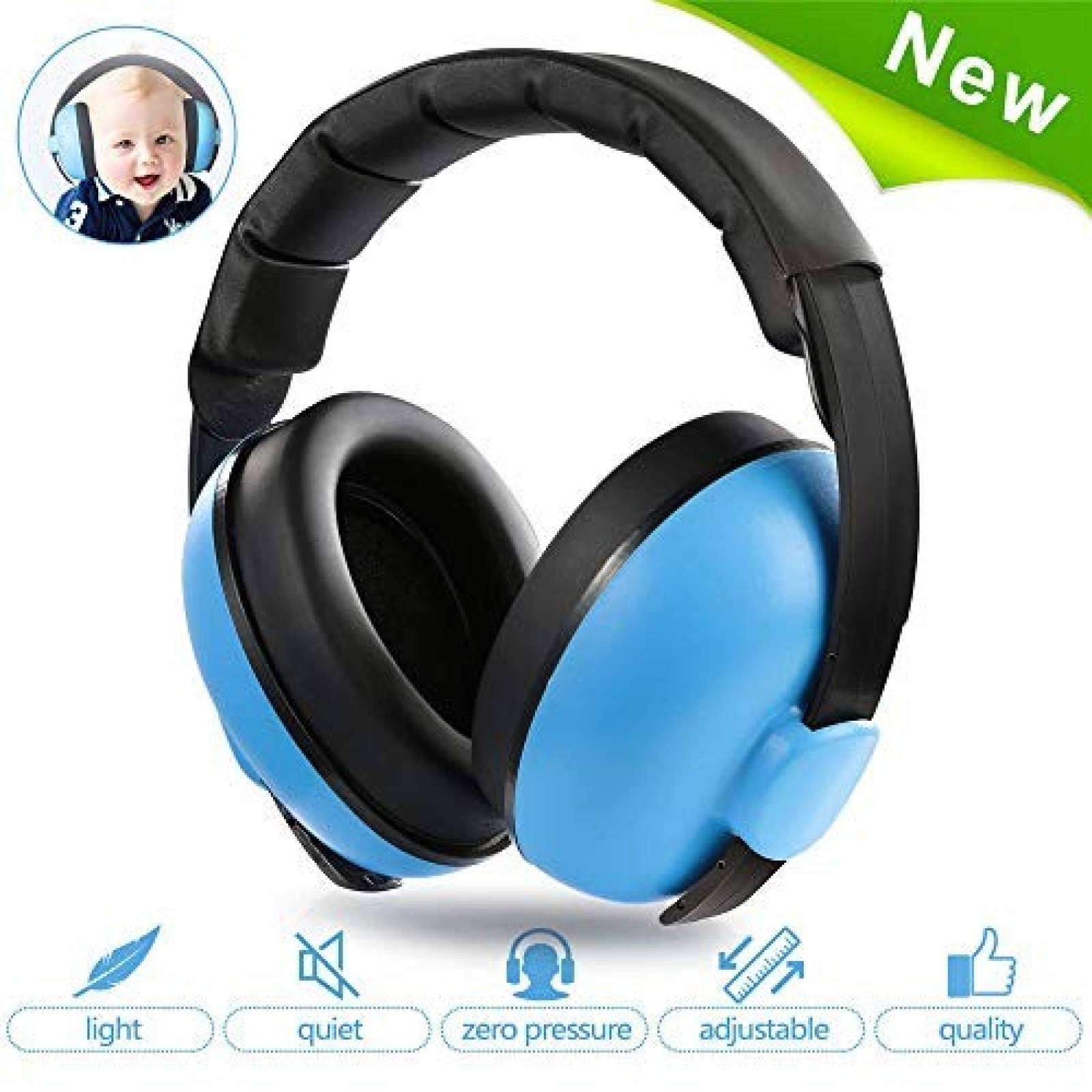 Auriculares protección de ruido Damaiu de 0 a 3 años -azul