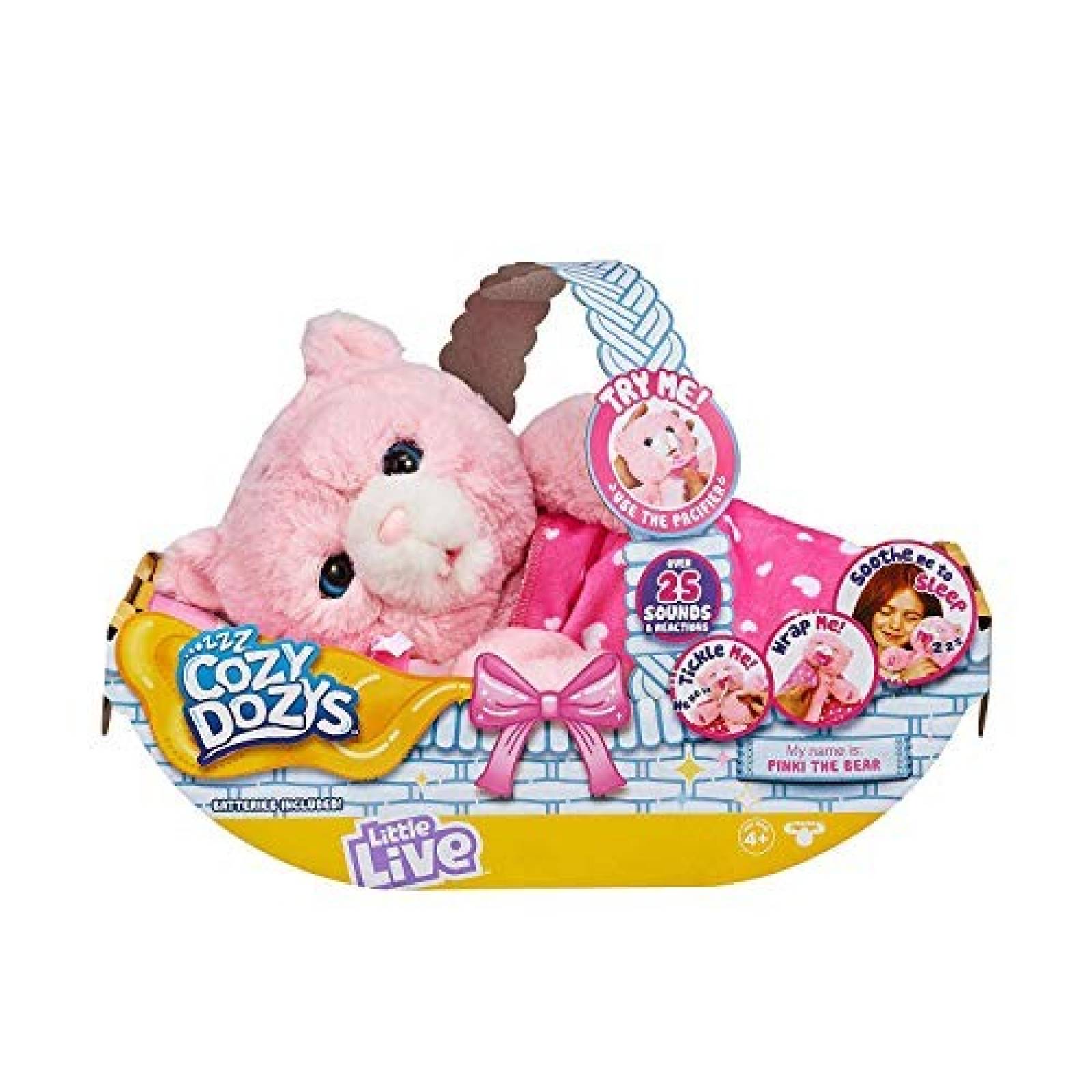 Oso de peluche Little Live Pets Cozy Dozy pinki -rosa