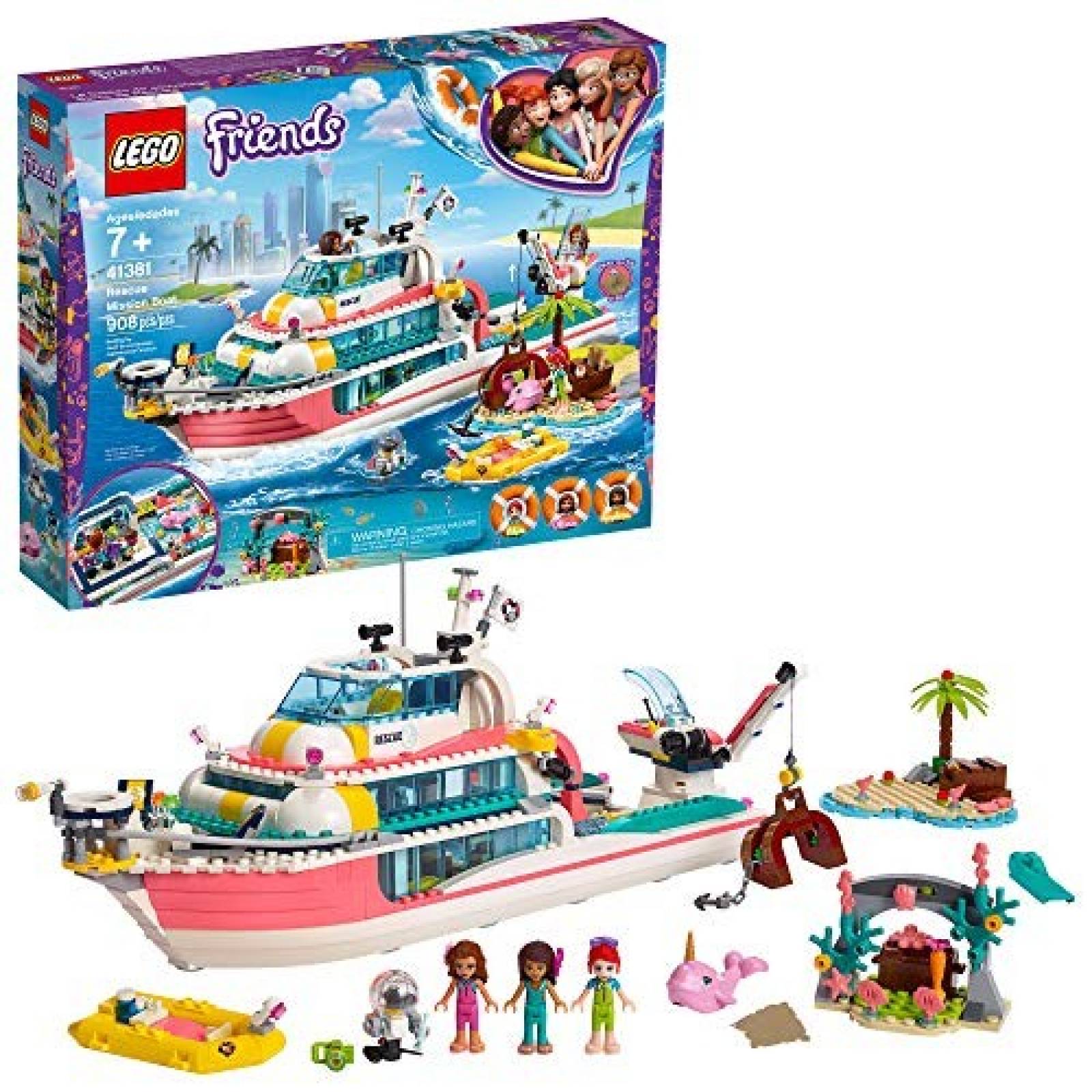 Juguete LEGO Friends: Barco de Rescate 908 Piezas 7+