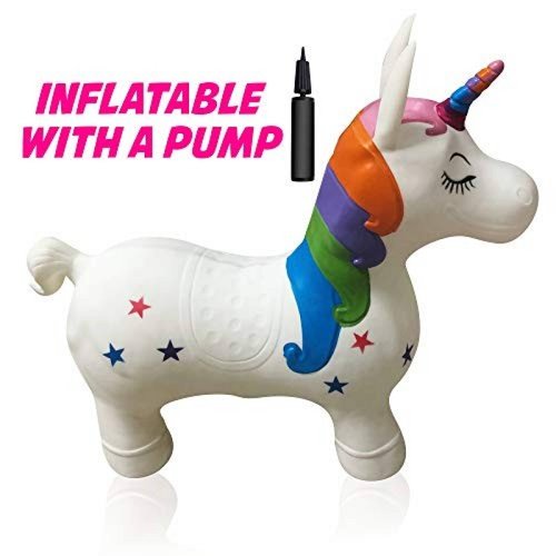 Juguete inflable Hoovy unicornio 15" x 19" -blanco