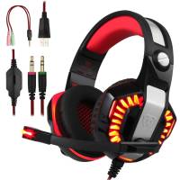 Diadema Gamer Bluefire Estereo Mic Led Pc Xbox Ps4 -Rojo