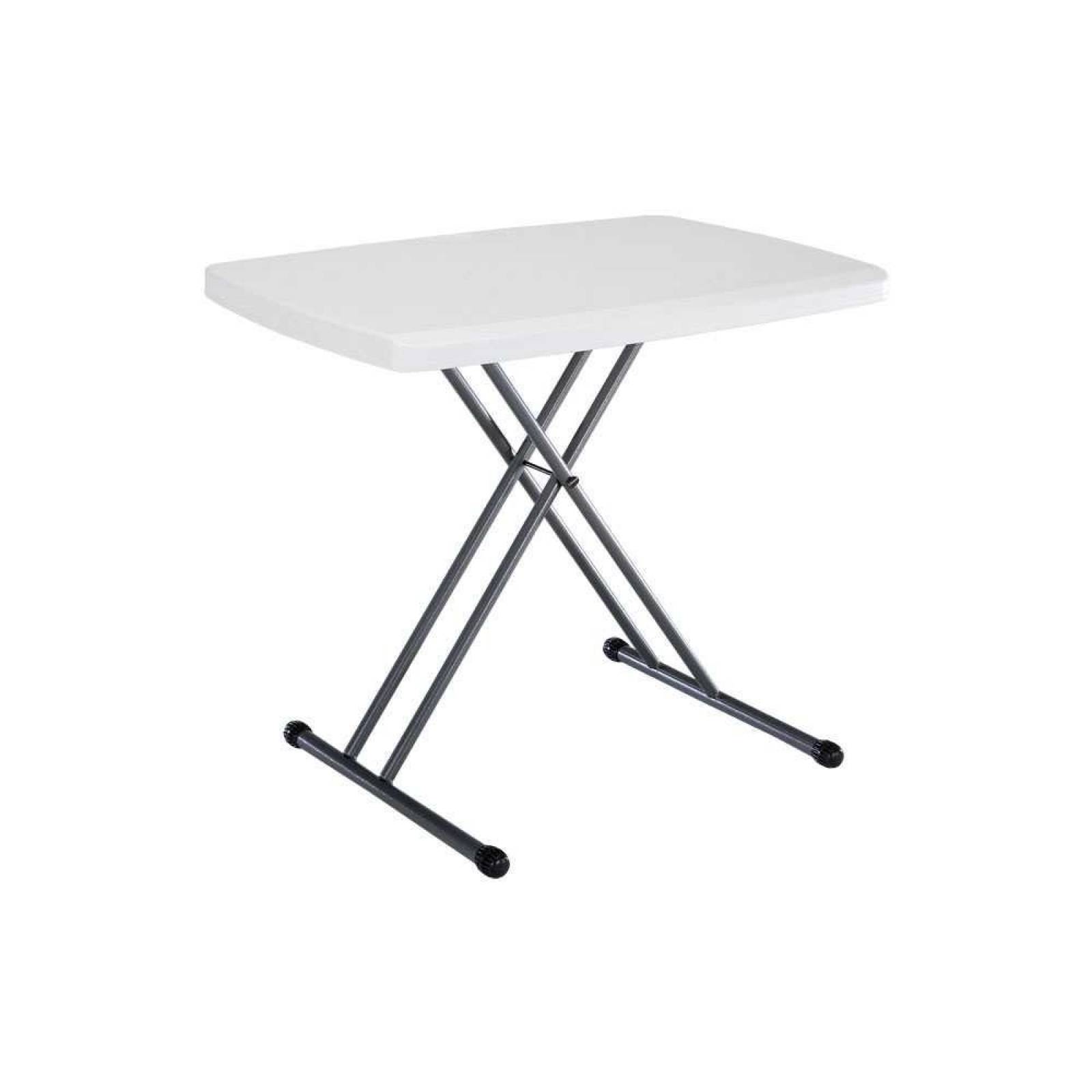 Mesa plegable Lifetime 76x49cm altura ajustable -Blanco