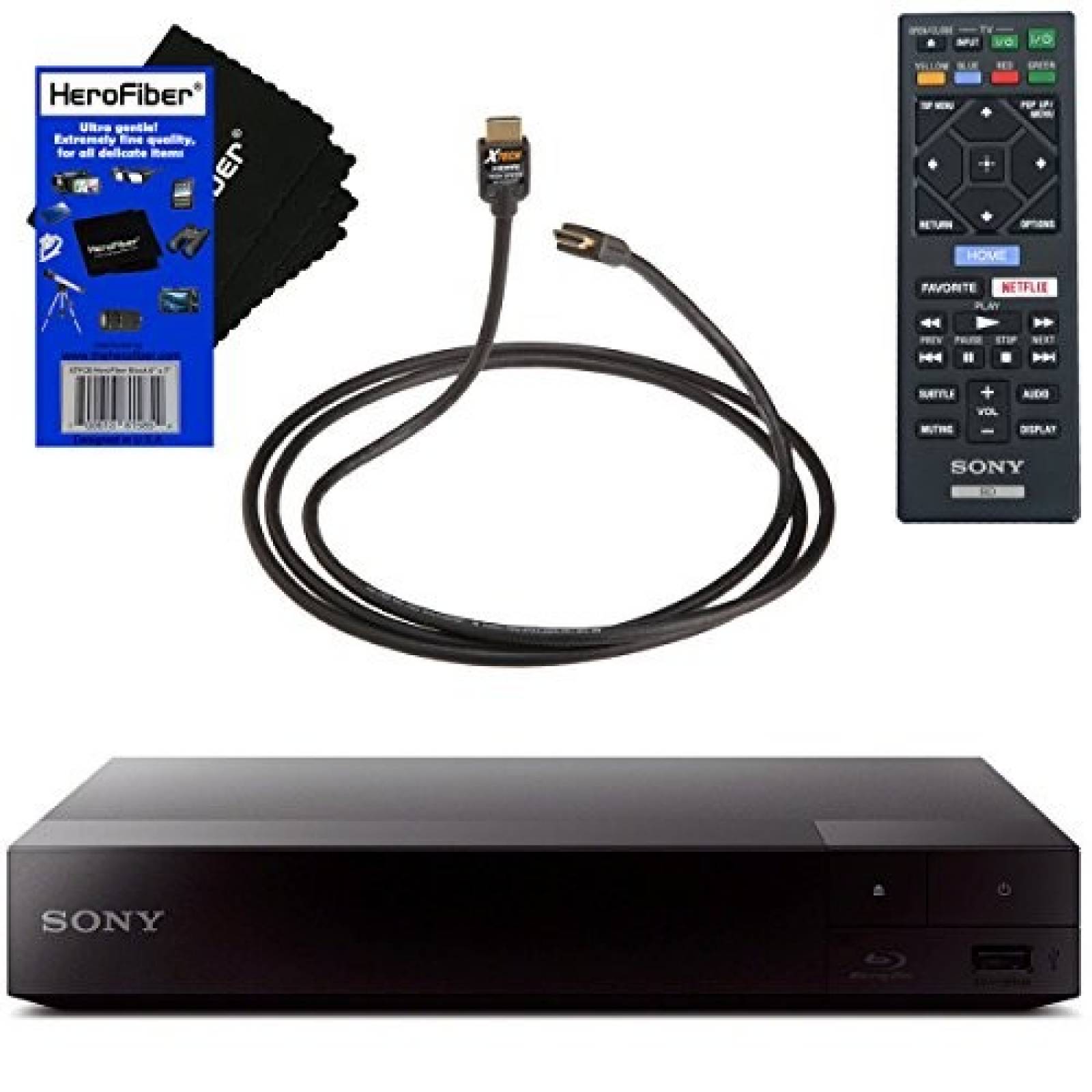Reproductor de Blu-ray HeroFiber Sony BDP-S3700 con Wi-Fi