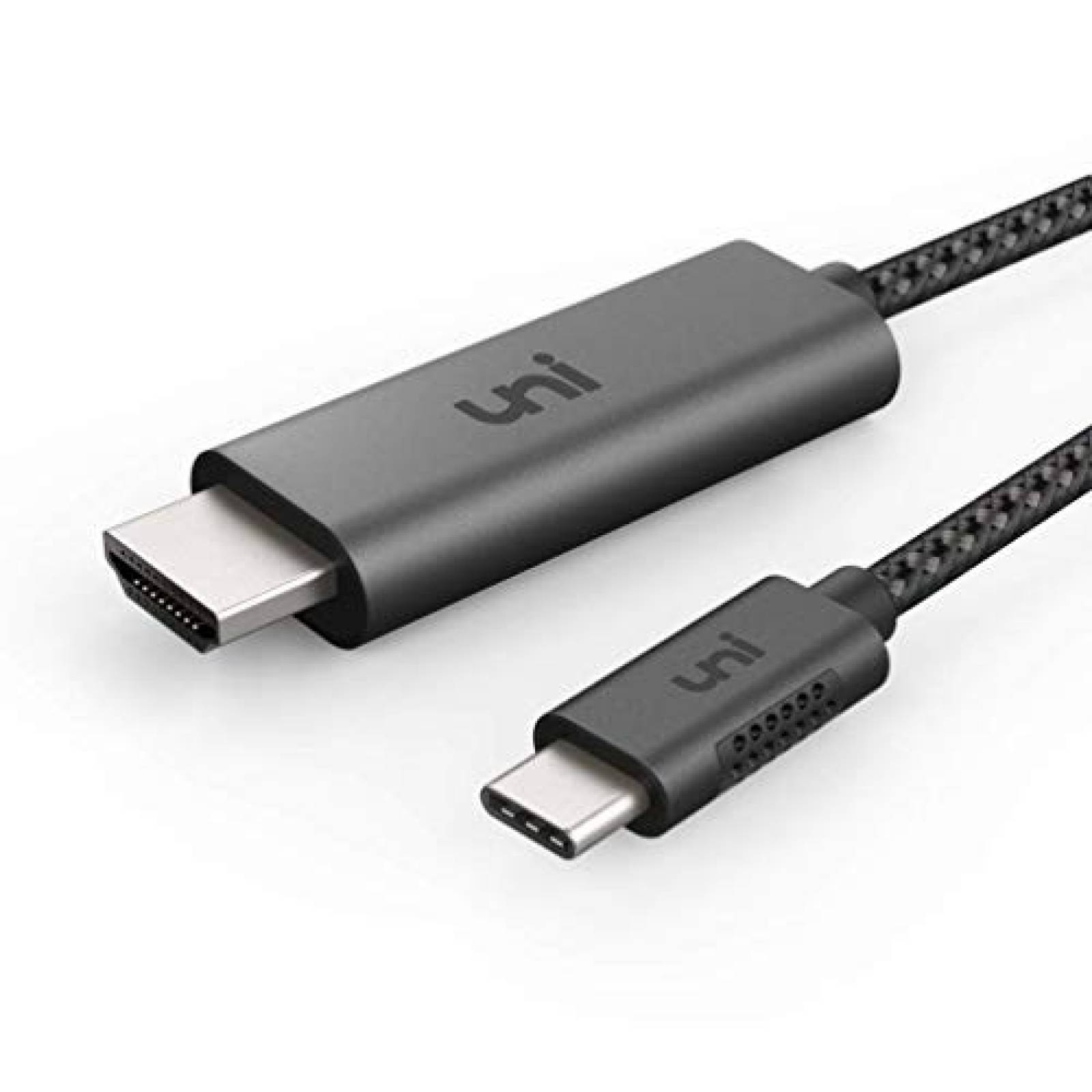Cable USBC a HDMI Uni 6 pies 1.8M Negro