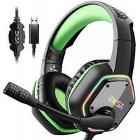 Diadema Gamer Eksa 7.1 Ch Sonido Estéreo Envolvente -Verde