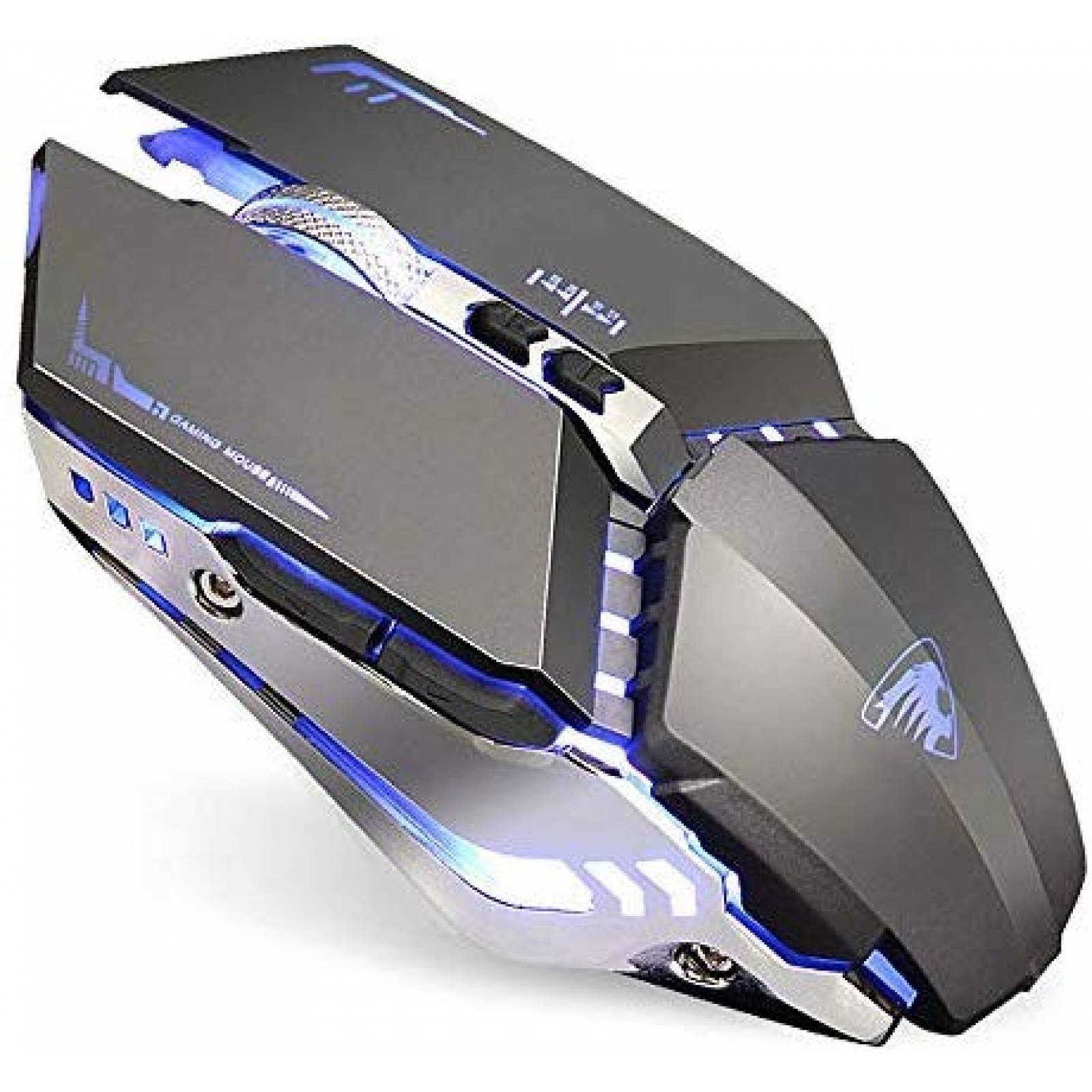 Mouse Gamer Tenmos T12 Inalámbrico Con Luz LED -gris