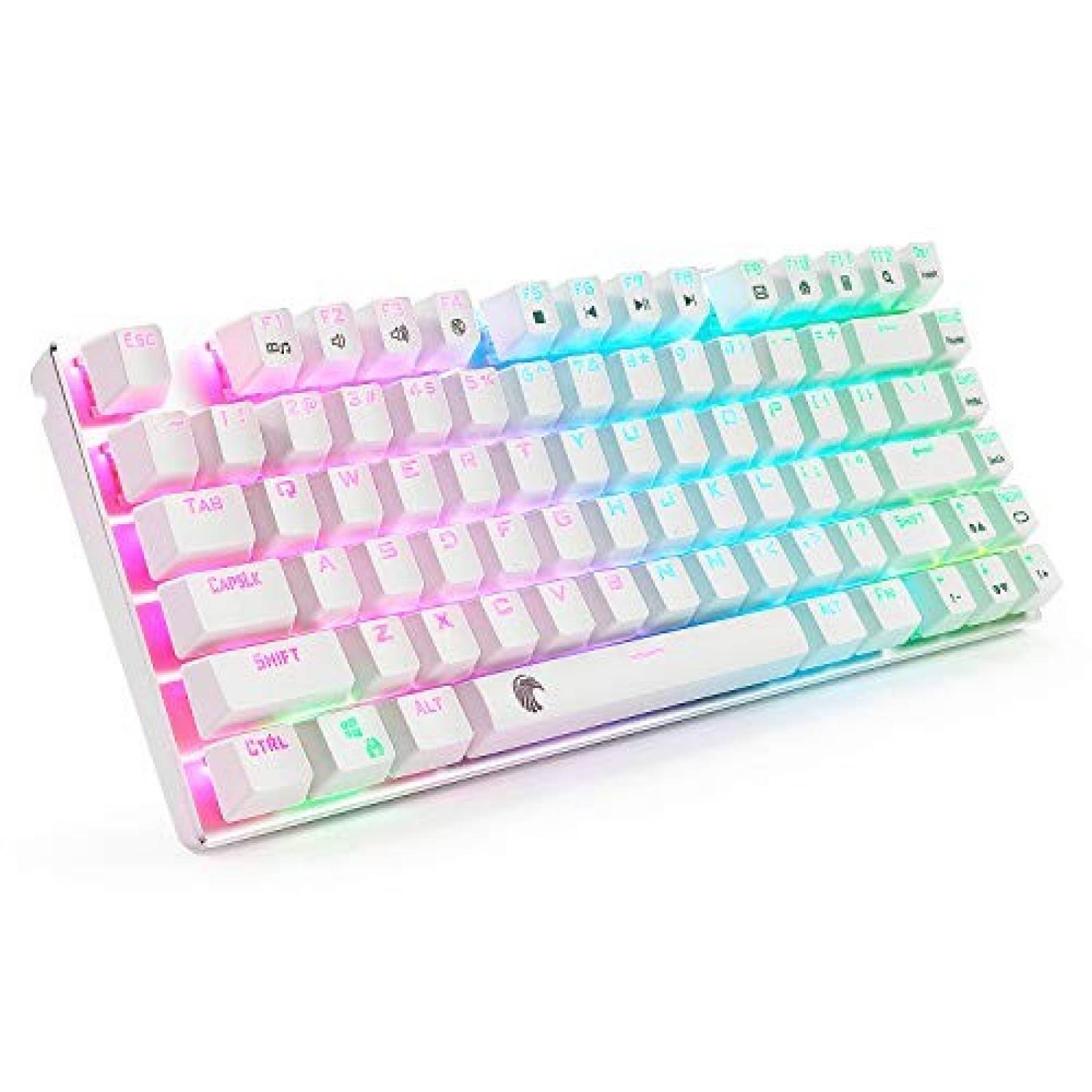 Teclado Gamer HUO JI Z88 mecánico RGB 81 teclas -Blanco