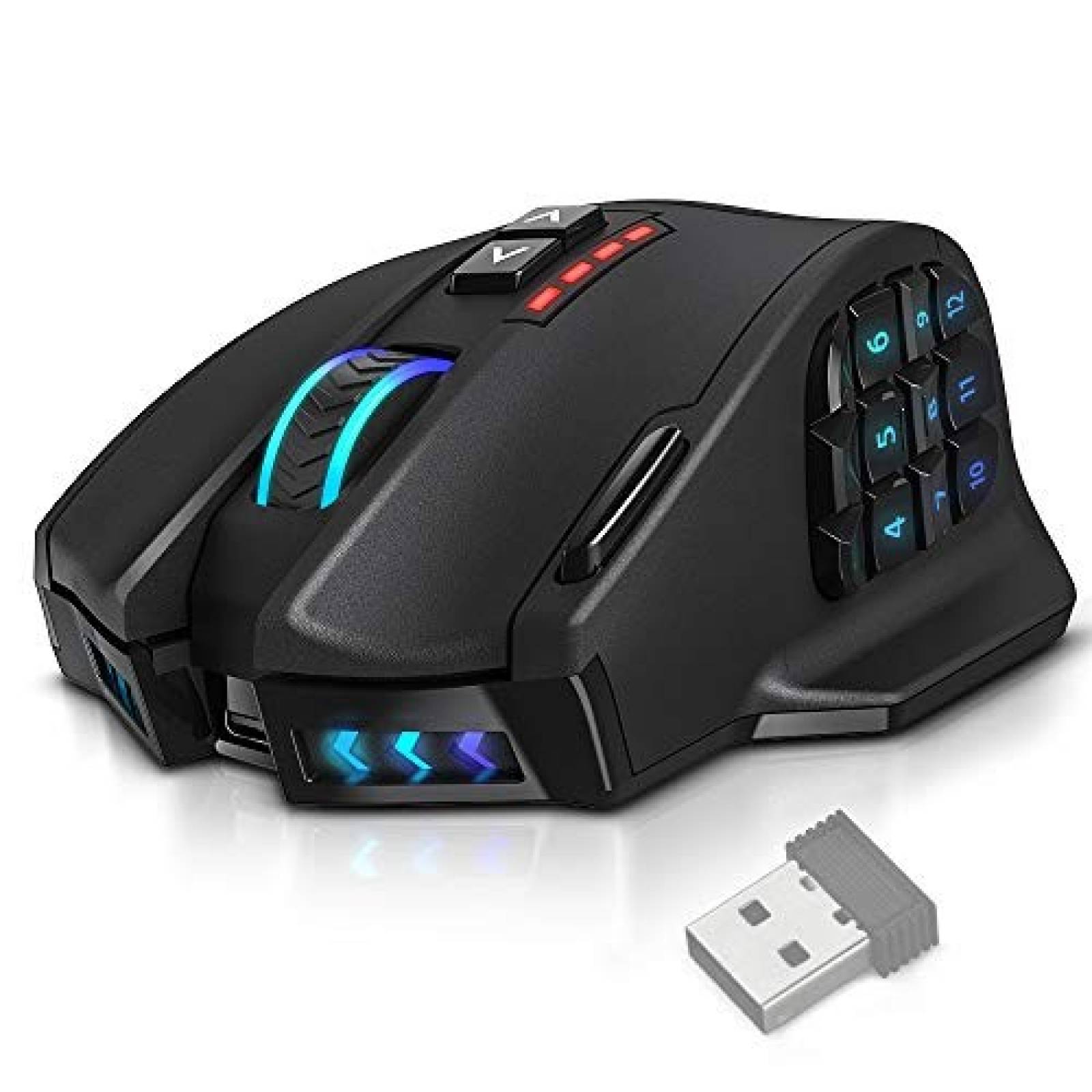 Mouse gamer inalámbrico UtechSmart VENUS Pro RGB MMO USB