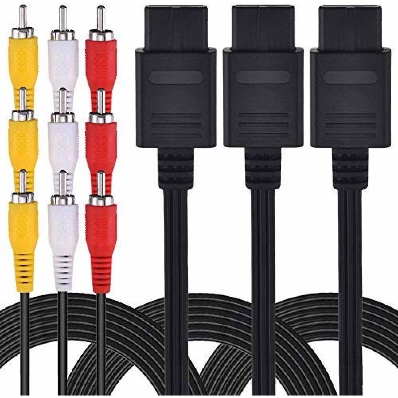 Cables KALDAN AV N64 Consola a TV -3 Unidades -Negro