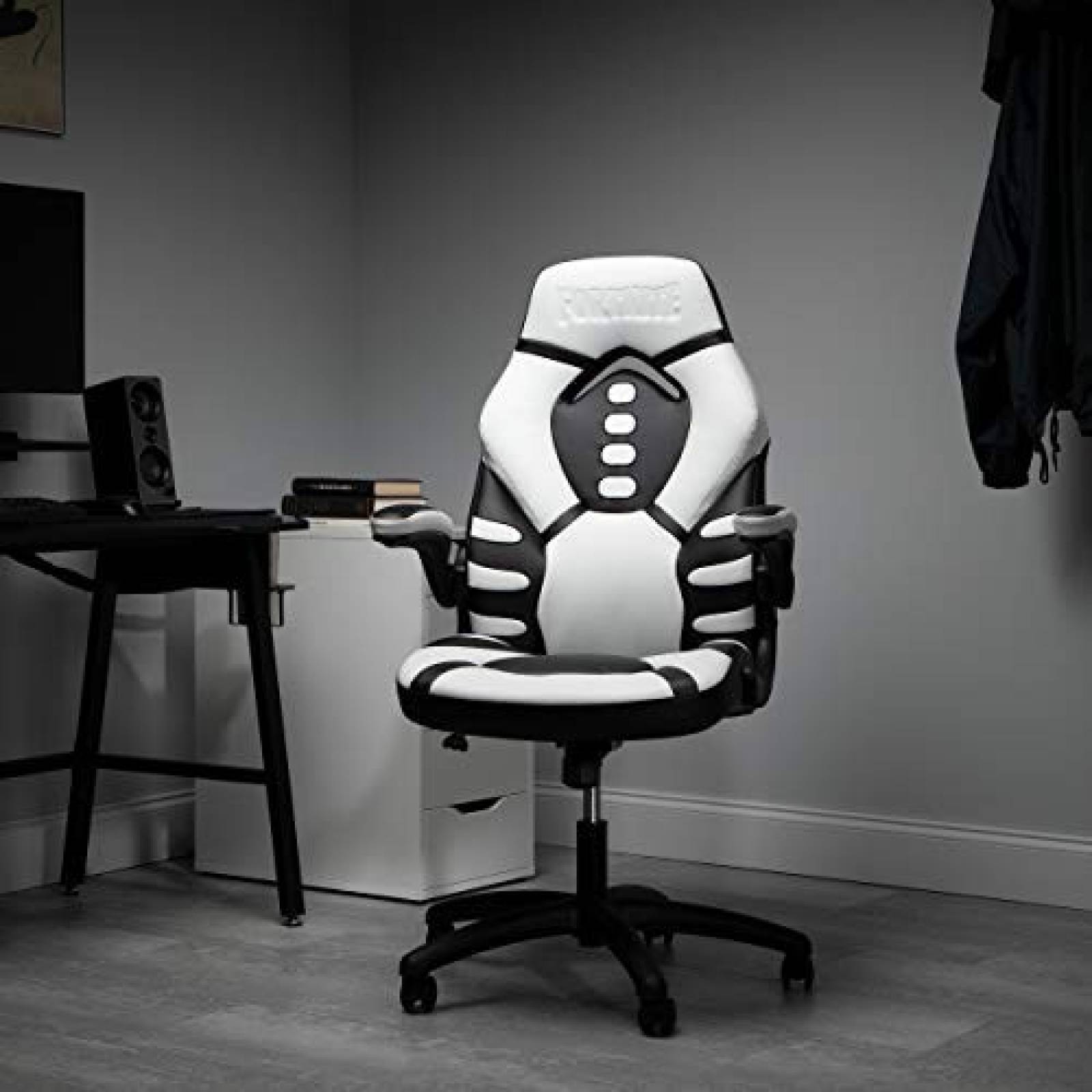 Silla Gamer RESPAWN Skull TROOPER-V ergonómica -blanco/negro