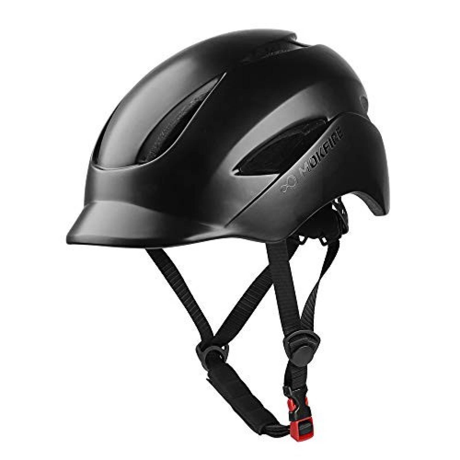 MOKFIRE Casco de Bicicleta para Adultos con luz de Seguridad Recargable USB y Correa reflectora Casco de Bicicleta Urbano CPSC y Certificado CE para Adultos Hombres//Mujeres 57-61 cm