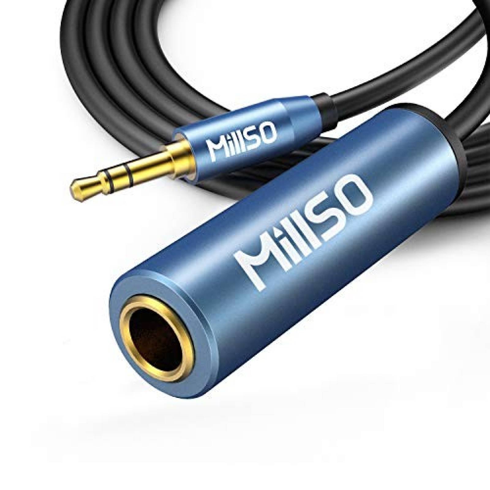 Cable Adaptador MillSO 1/4 a 3.5mm 6.6ft -Azul Zafiro