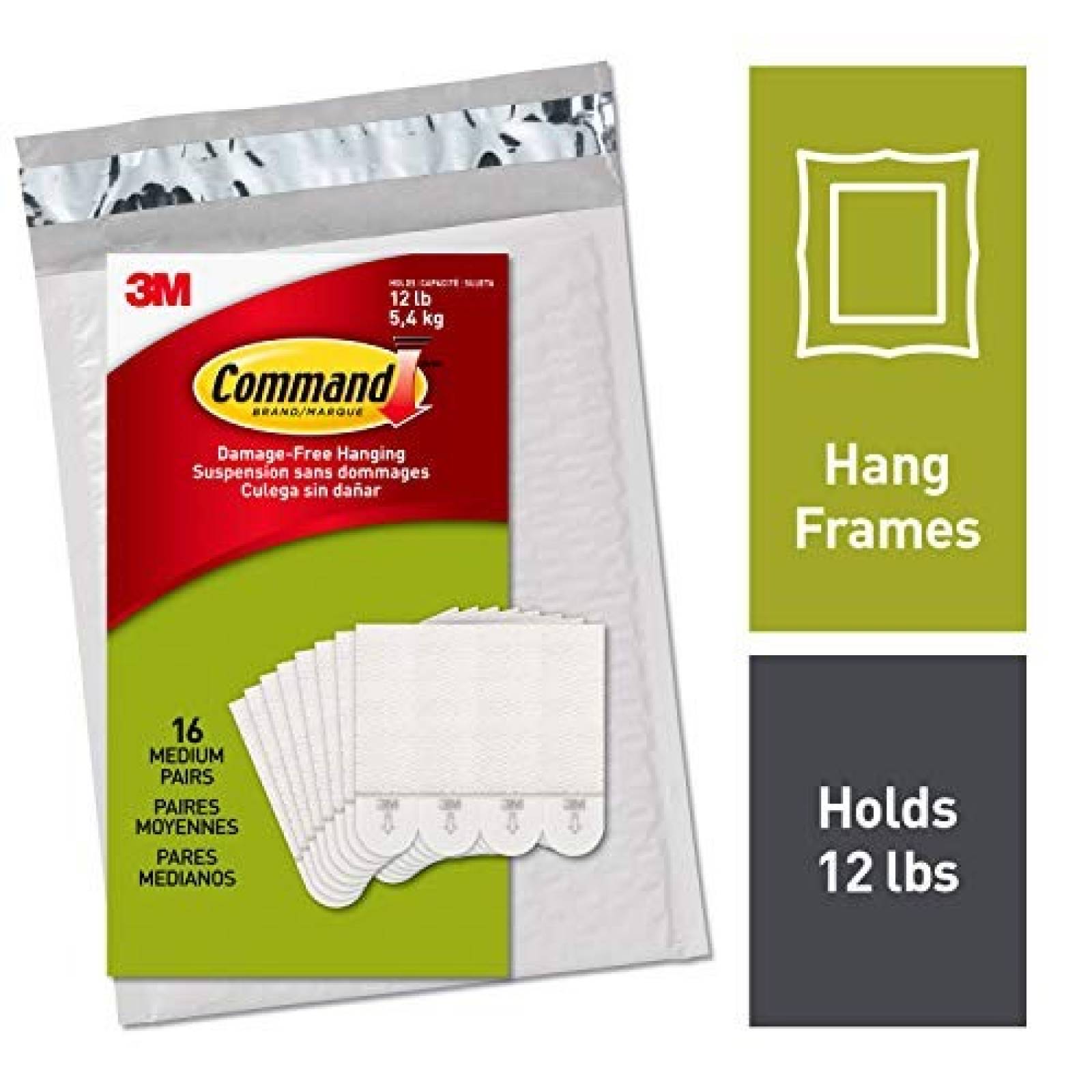 Tiras Colgantes Command Picture 16 Pares - Removibles Sin Dañar La Pared - 4 Libras Por Par