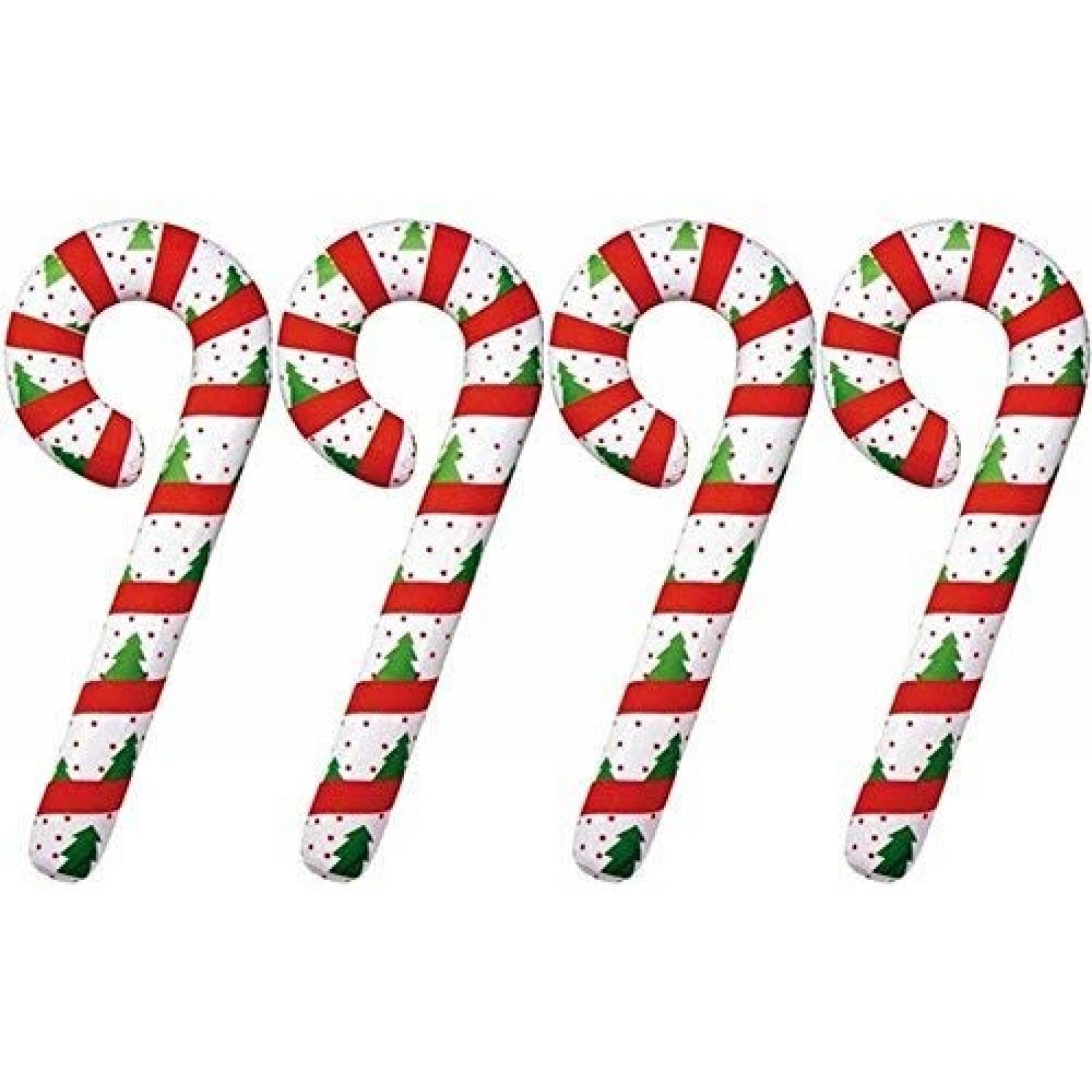 Bastones De Caramelo Inflables Para Navidad - Pack De 6, 88 Cm, Decoración Interior Y Exterior