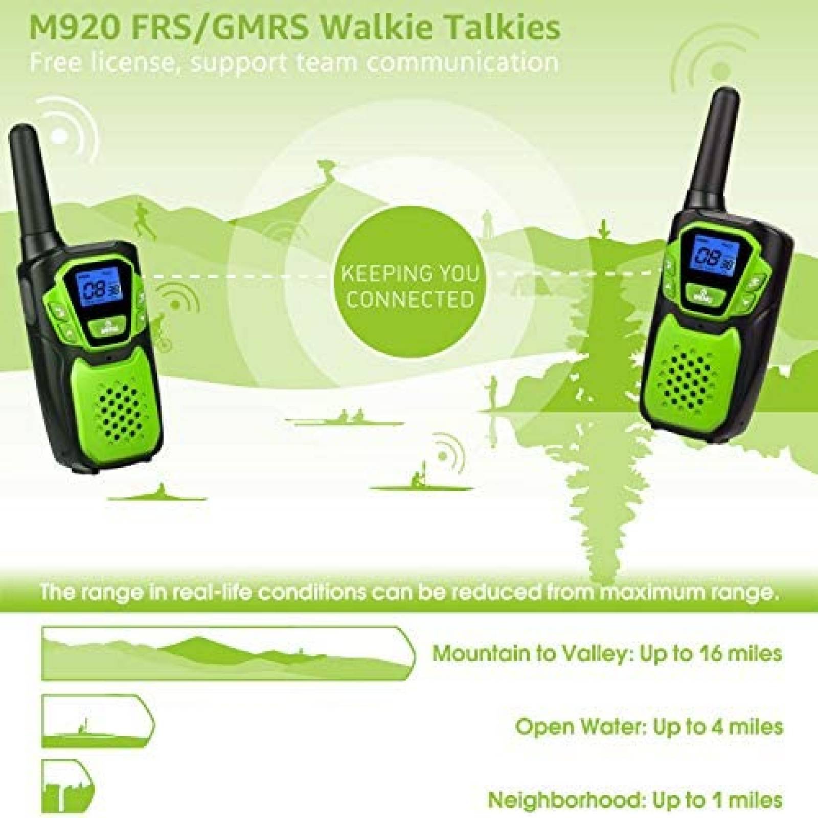 Walkie Talkies Topsung 2 pzs 3-12 Años USB Micro-USB -Verde