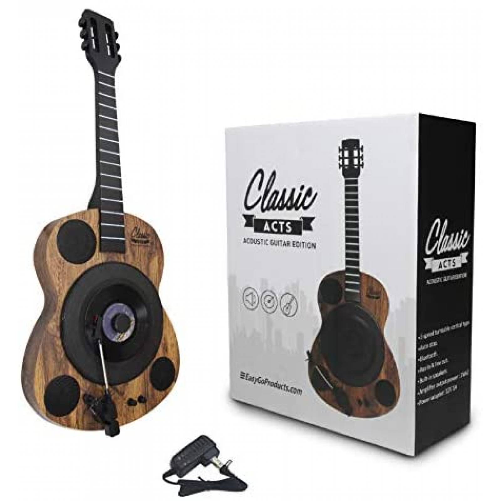 Tornamesa de Discos Vinilo EasyGoProducts Forma de Guitarra