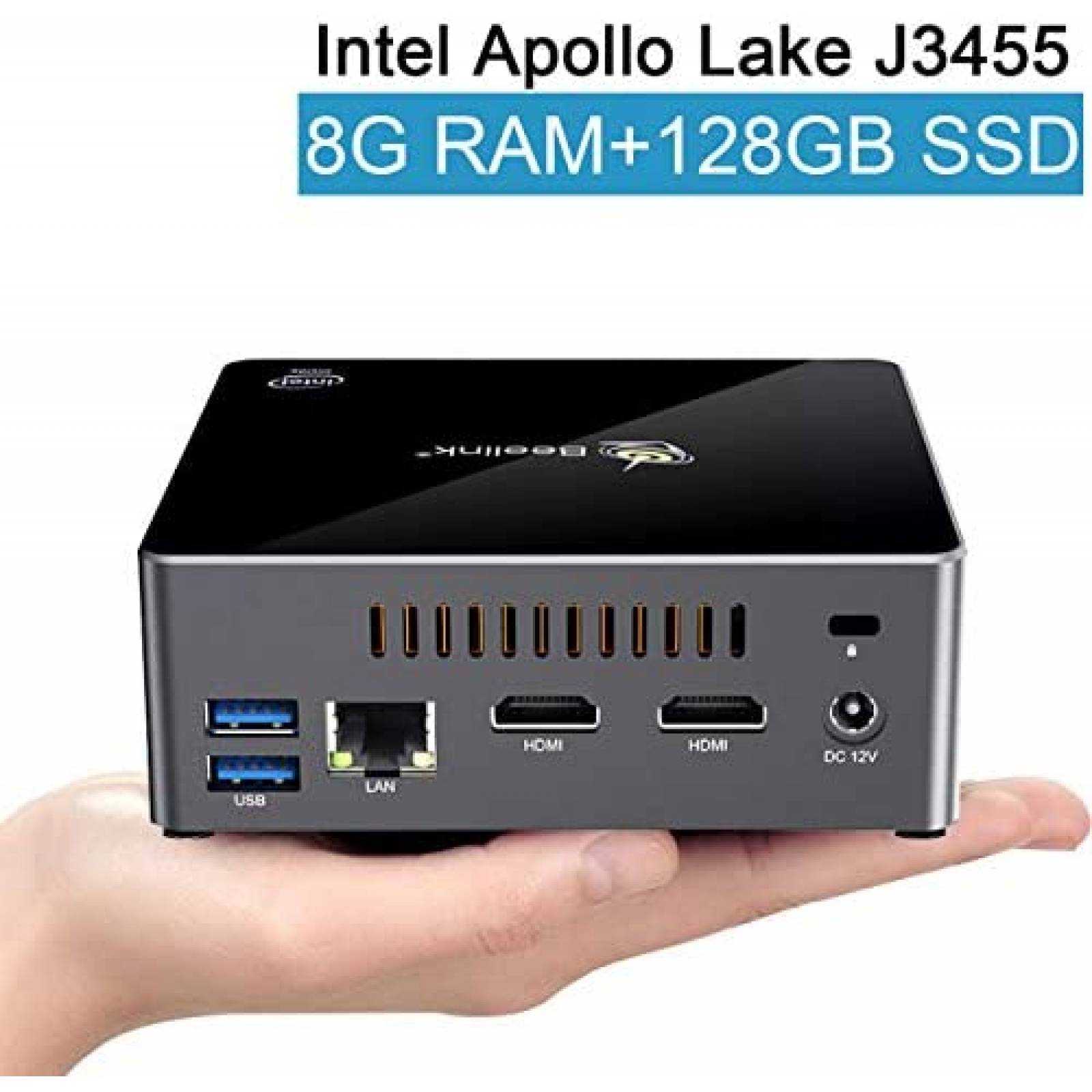 PC Mini Beelink J3455 8GB/128GB SSD 64bit p/Windows 10
