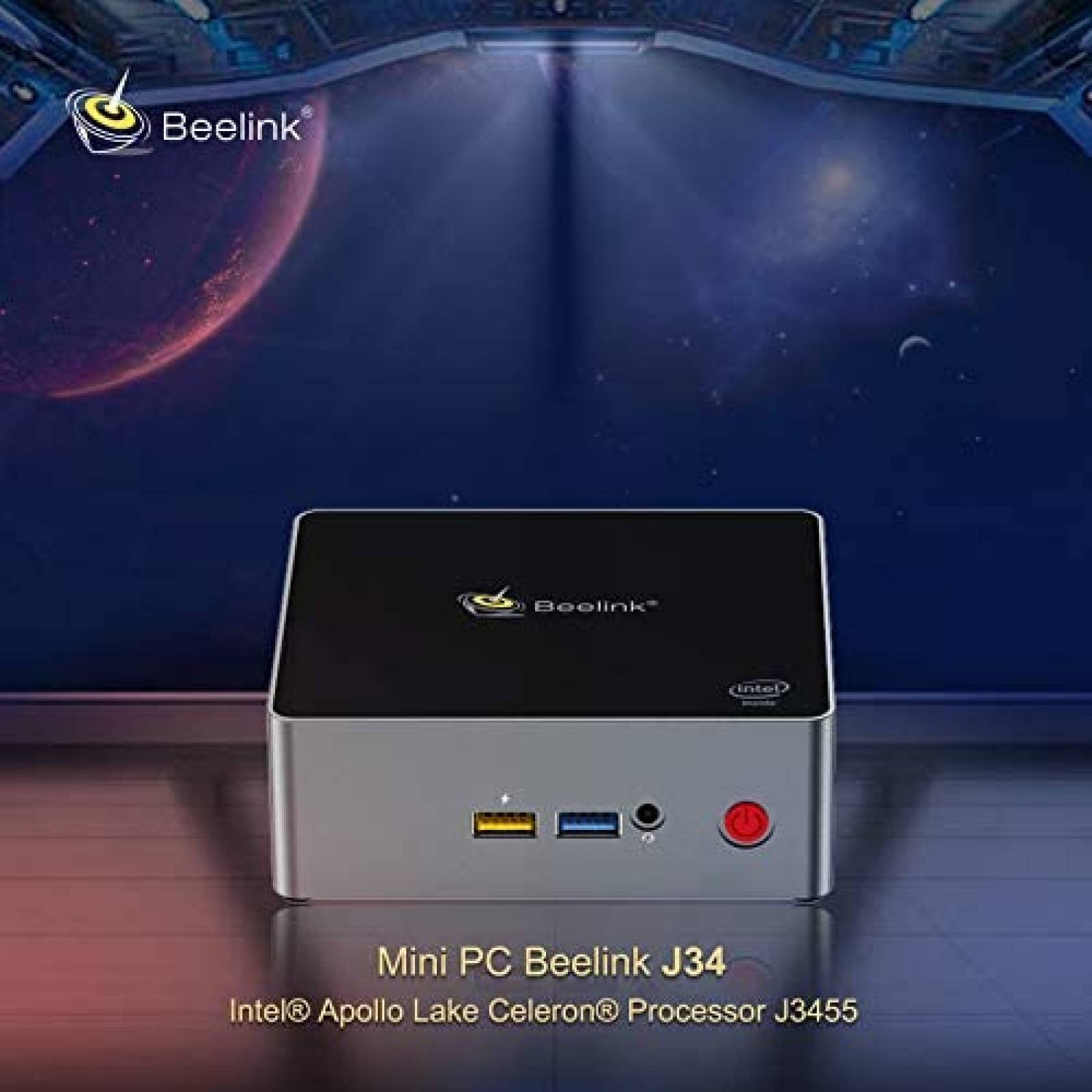 PC Mini Beelink J3455 8GB/128GB SSD 64-bit p/Windows 10