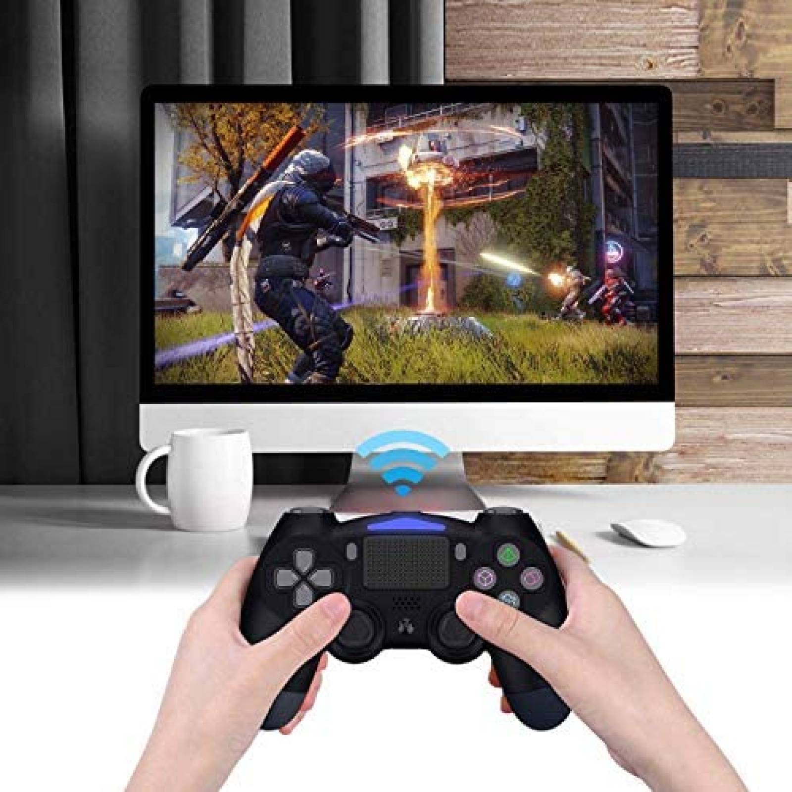 Control de PlayStation 4 GEEKLIN Inalámbrico -Negro
