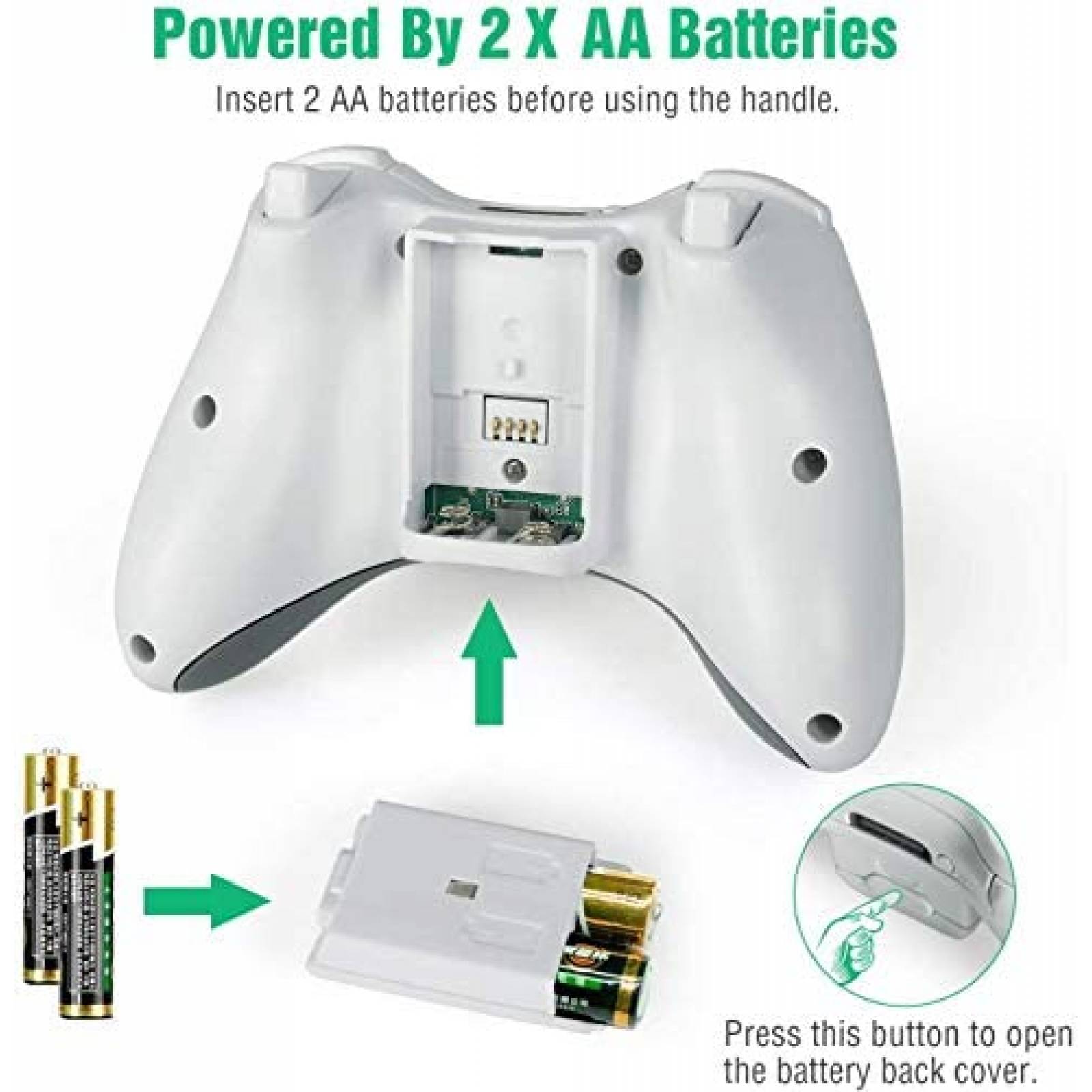 Control de Xbox 360 Oussirro Inalámbrico 2.4GHZ -Blanco