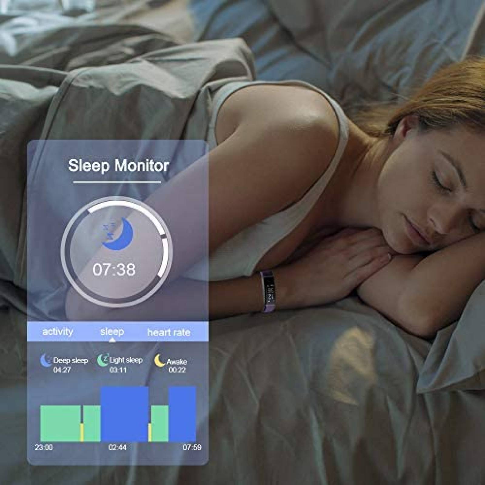 Smartband Lintelek para Ejercicio Podometro - Negro